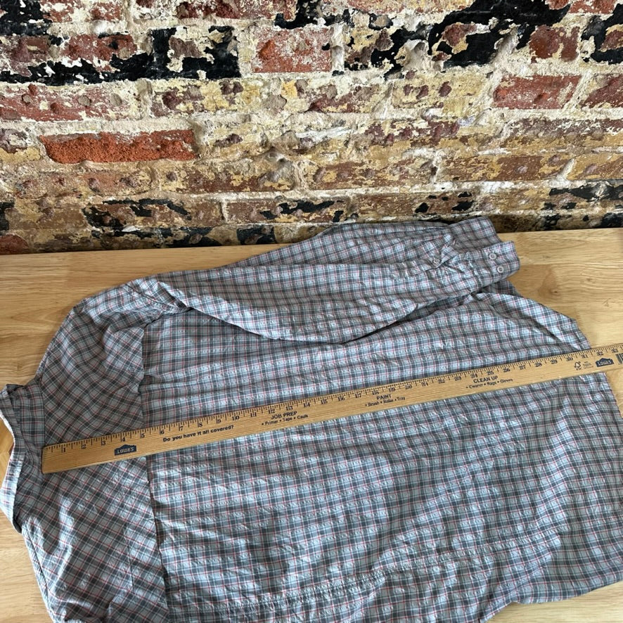 Cabela's Shirt Mens XL Long Sleeve Button Vented Gray Plaid Outdoor