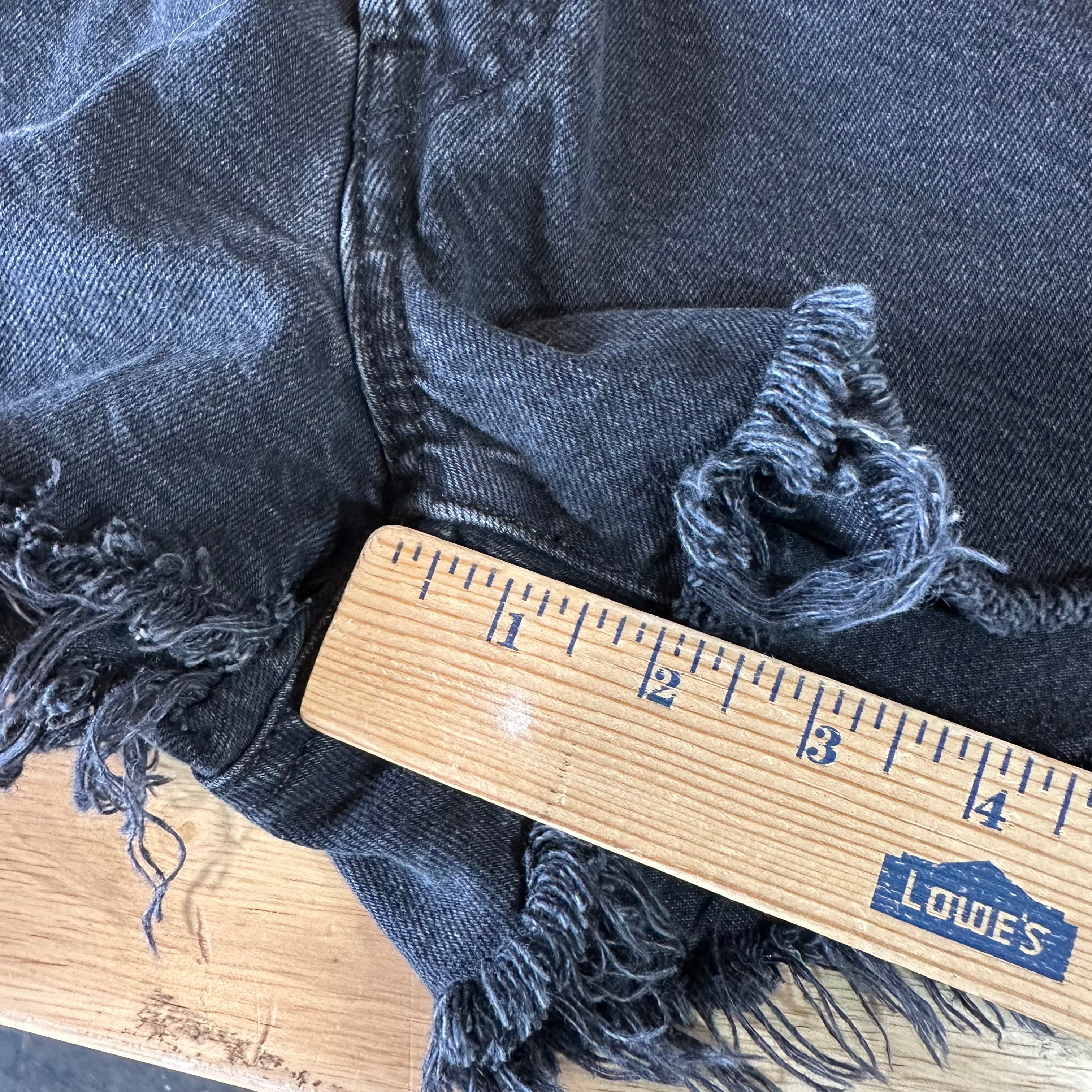 Levi's Cut Off Denim Black Jean Shorts Womens 29 Distressed- 32x2.5"