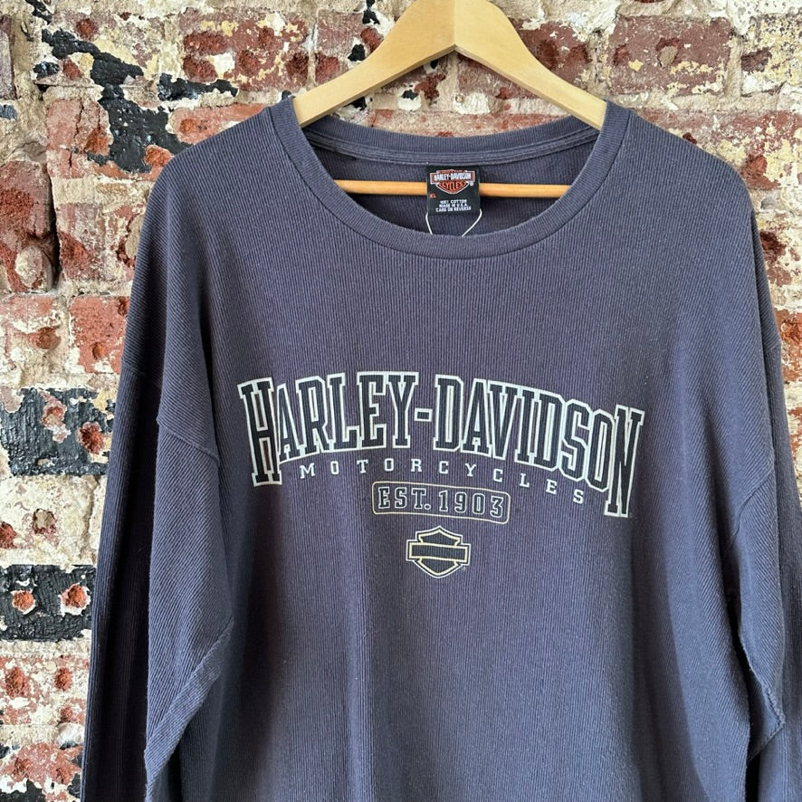 VTG Harley Davidson Thermal T-Shirt Mens XL Gray Lone Sleeve Minnesota USA TN