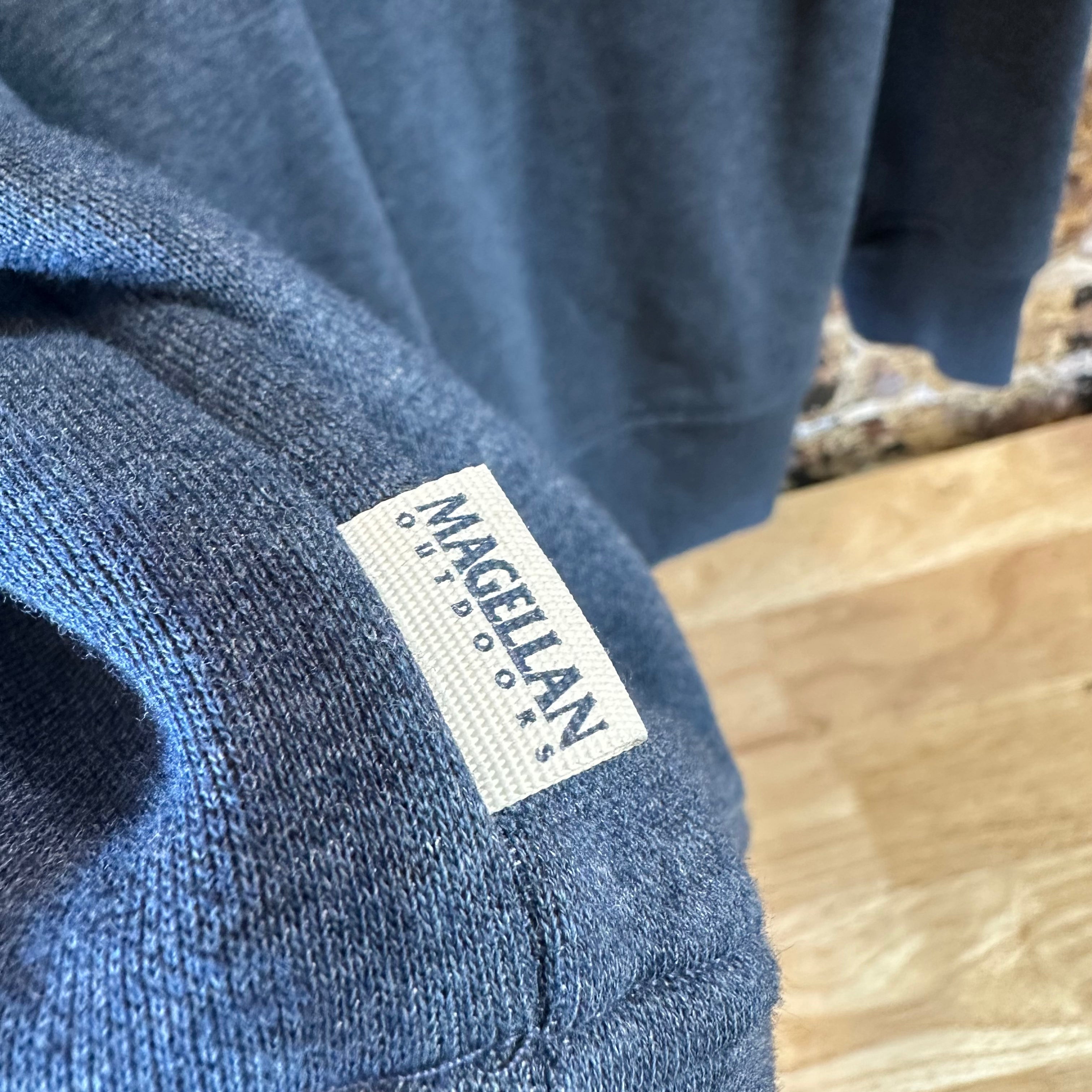 Magellan 1/4 snap Sweatshirt Pullover Blue Campfire Mens Large