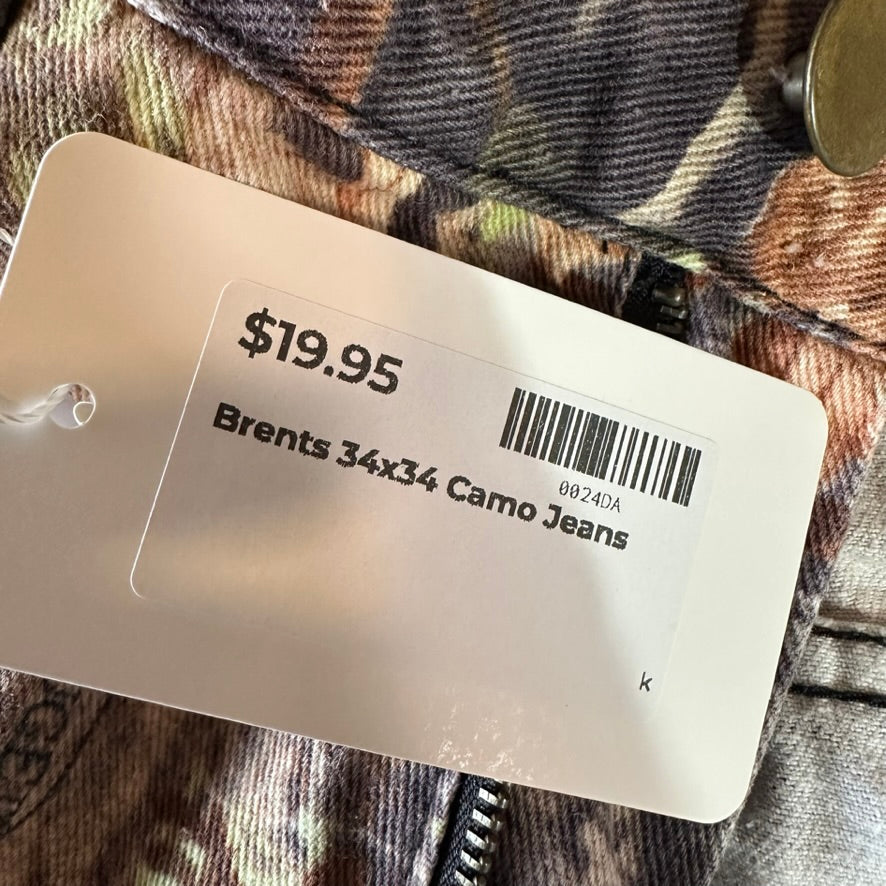 Brents Mens 34x34 Camo Jeans