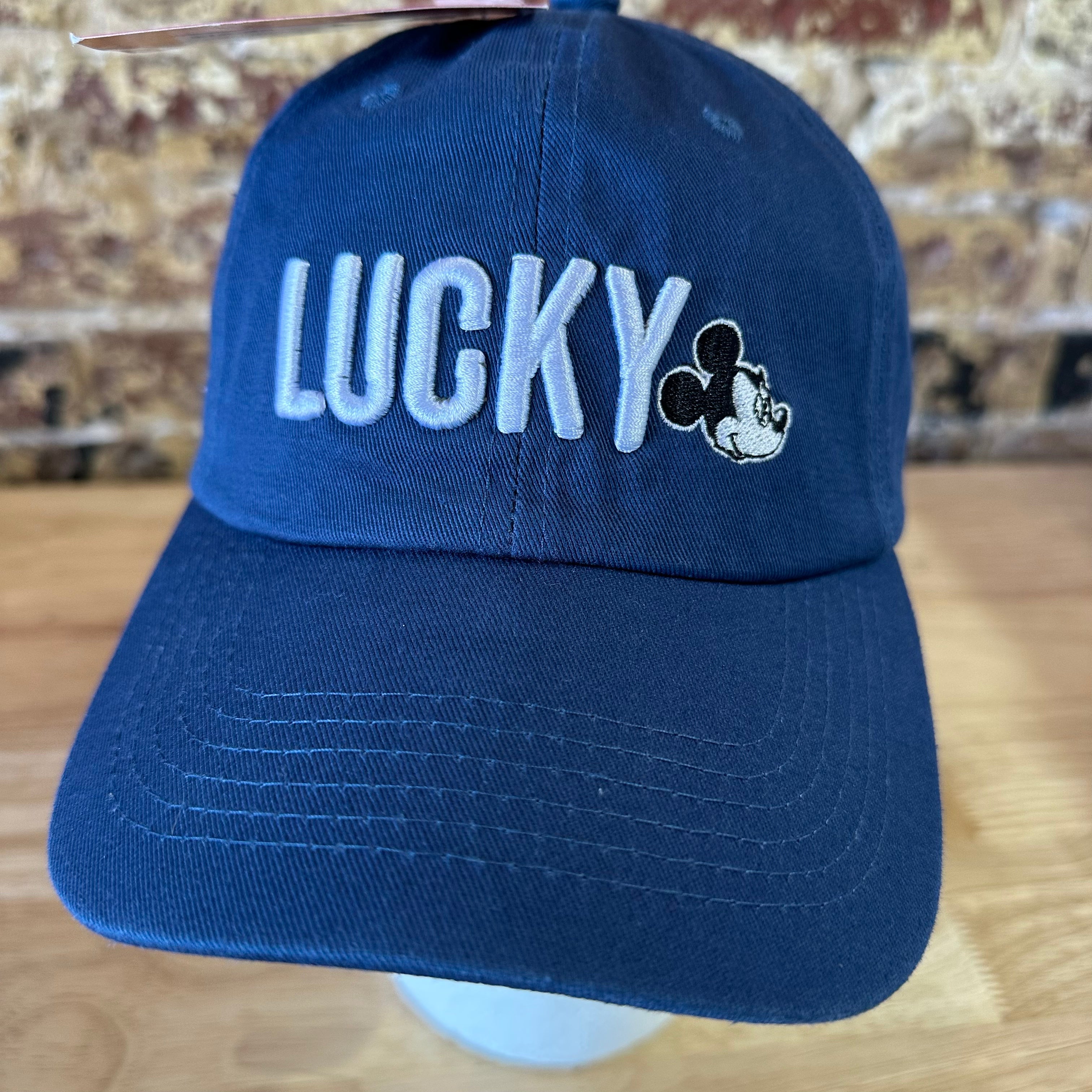 Lucky Brand Disney Mickey Mouse Navy Blue Embroidered Snapback Hat New NWT