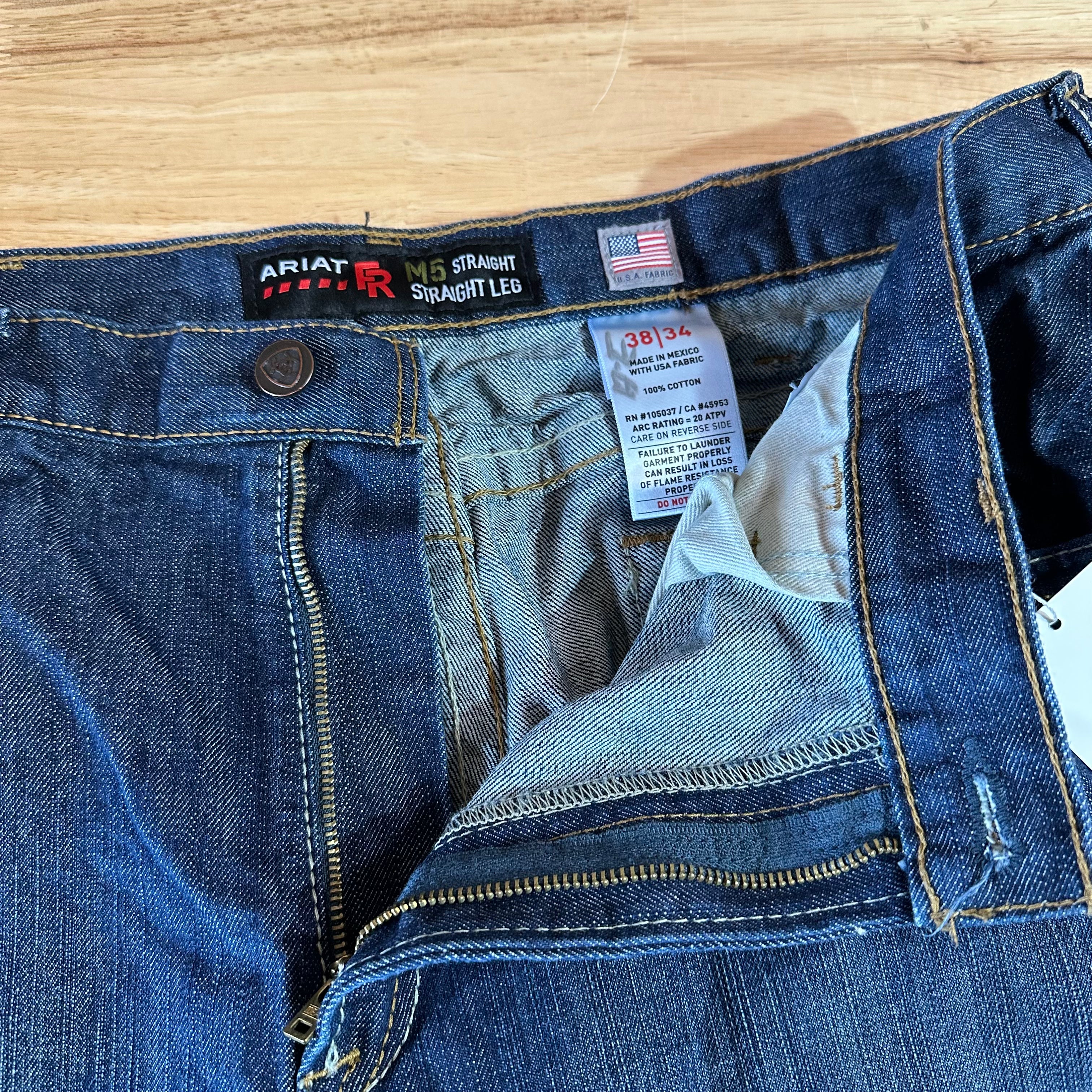 Ariat FR Mens 38x34 Blue Jeans