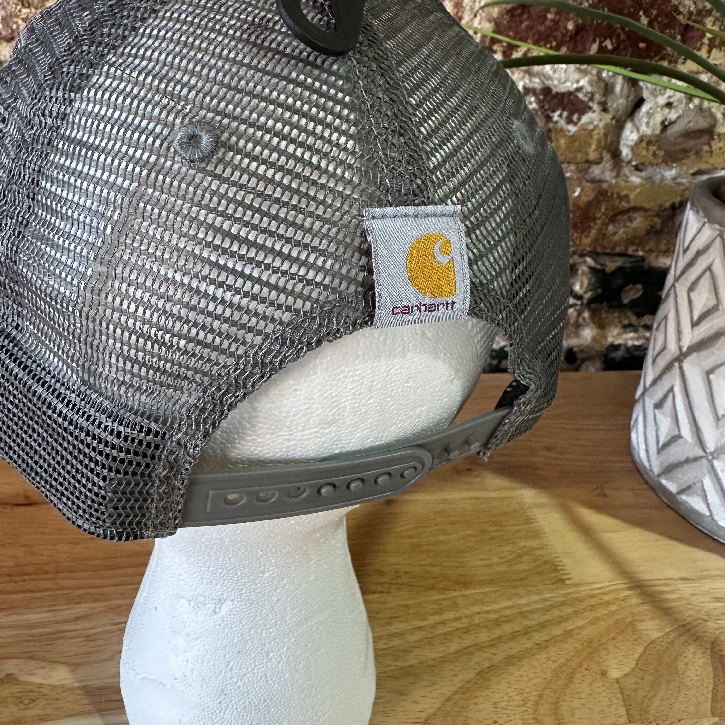 Carhartt Mens 1889 Black Gray Patch Snapback hat&nbsp;