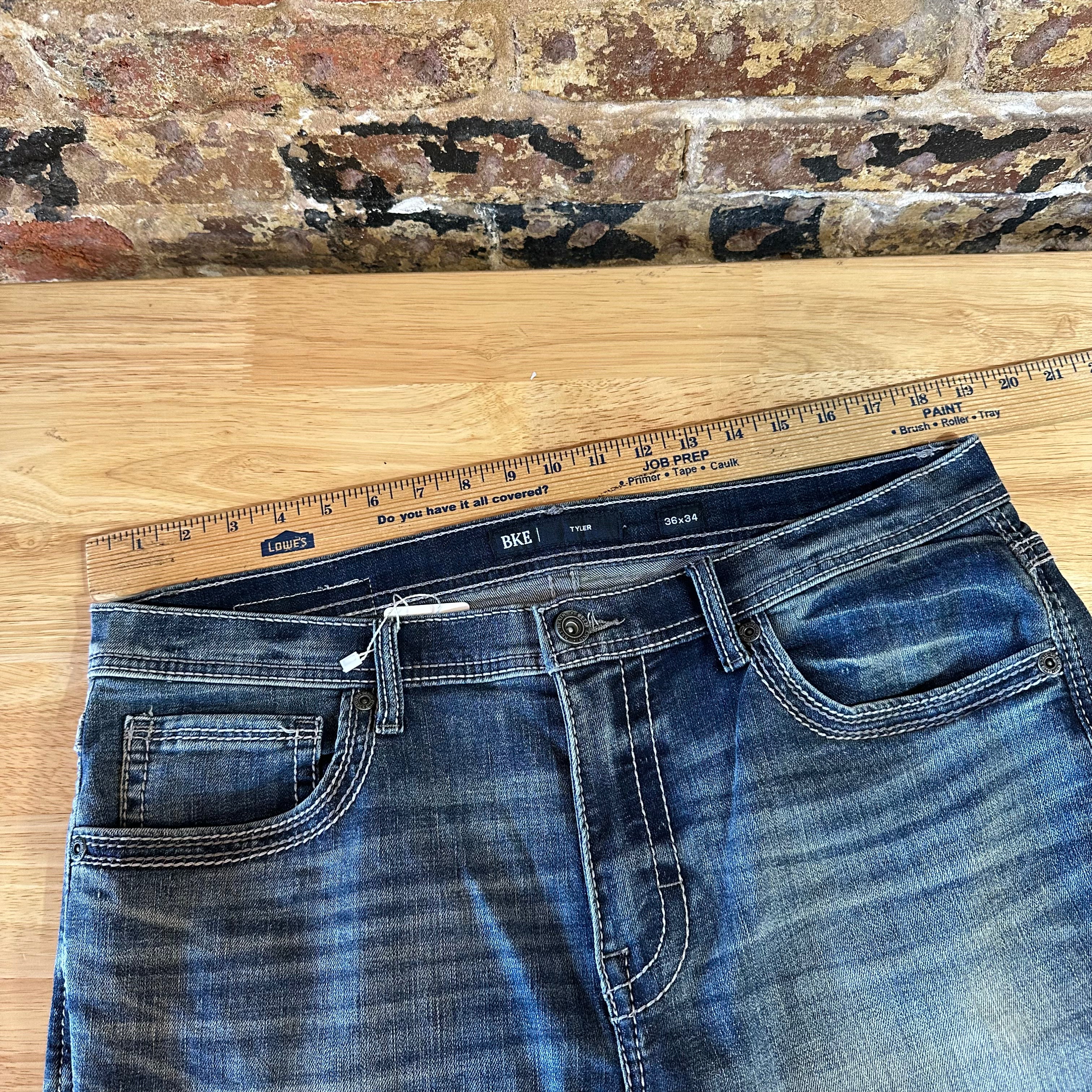 BKE Tyler Mens 36x34 Blue Jeans