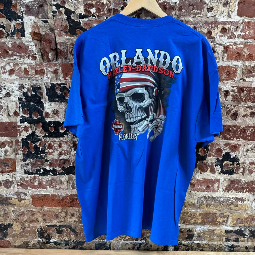 Harley Davidson Men's 2XL Short Sleeve Blue T-Shirt NEW