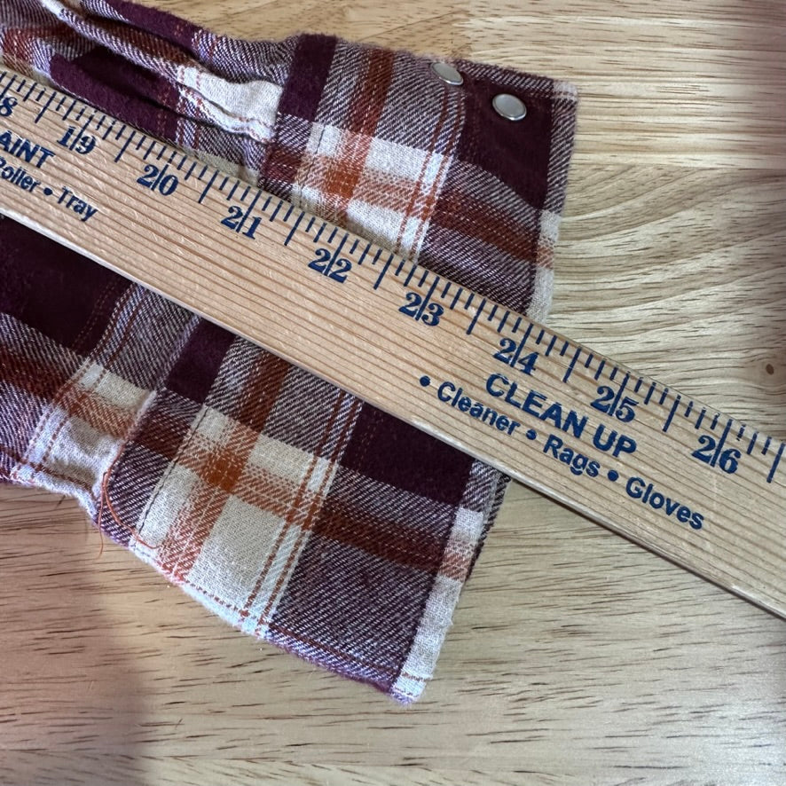 Wrangler Flannel Shirt Mens XL Pearl Snap Button Long Sleeve Brown Plaid