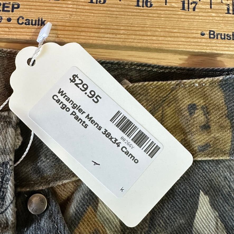 Wrangler Pro Gear Cargo Pants Camo Realtree Camouflage 38x34"