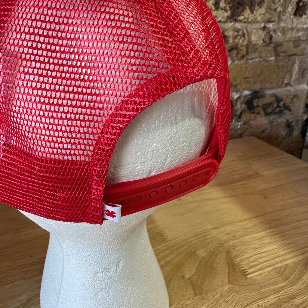 Lucky Brand Red Trucker Hat SnapBack Y2K NEW