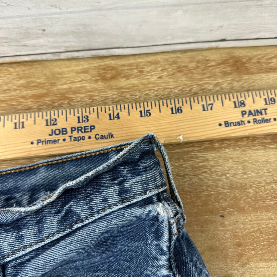 Levi's Cut Off Denim Blue Jean Shorts Womens 32 Distressed - 30x4.5"