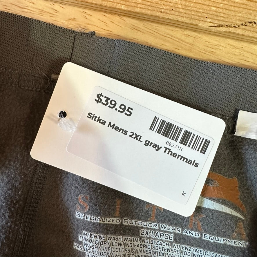 Sitka Mens 2XL Gray Base Layer