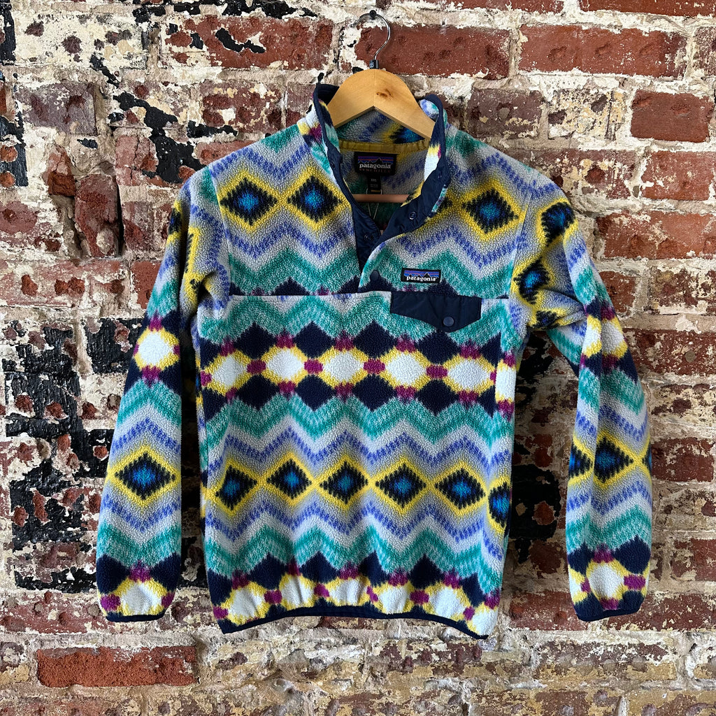 Patagonia Synchilla Womens Snap-T Aztec Fleece Jacket Pullover Size XXS