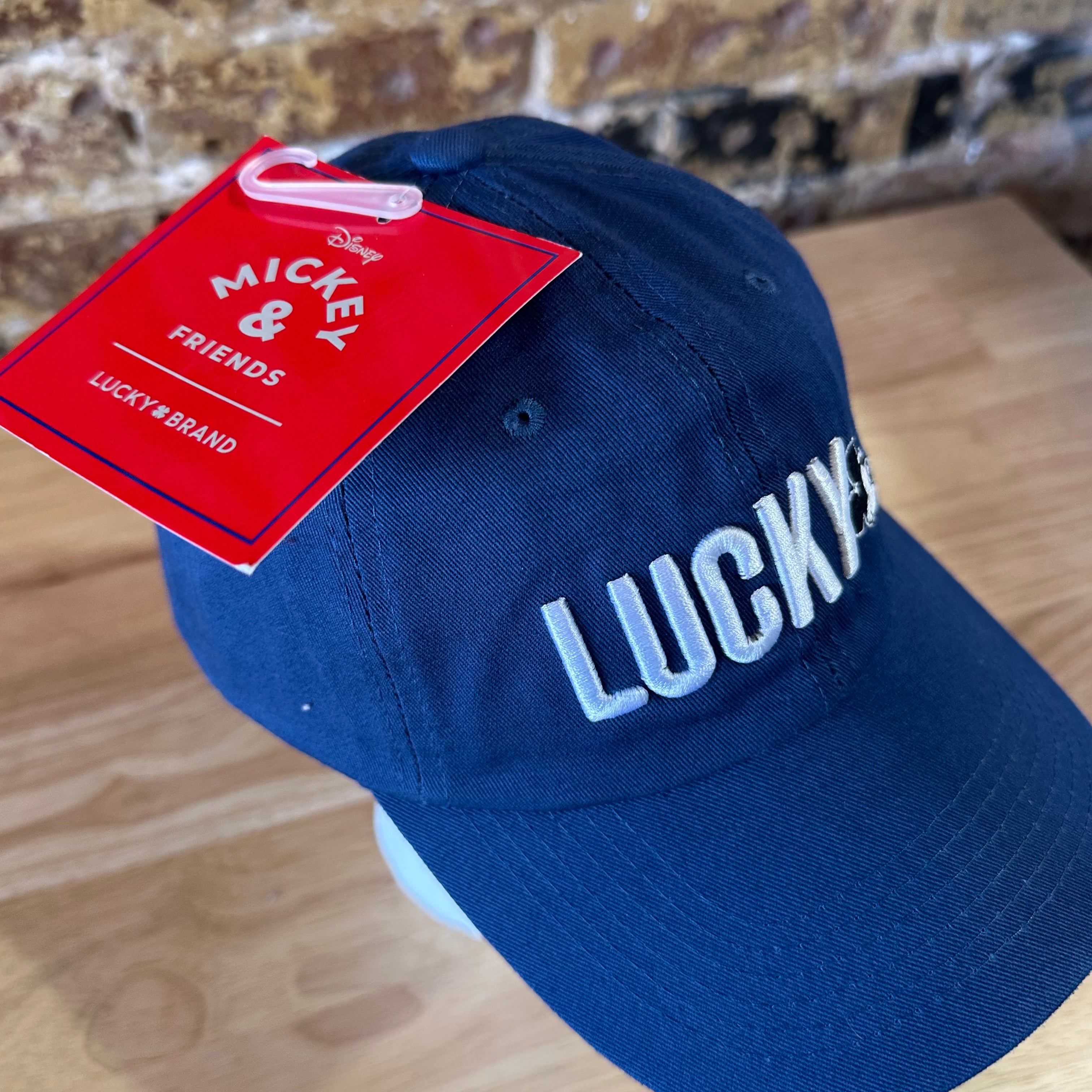 Lucky Brand Disney Mickey Mouse Navy Blue Embroidered Snapback Hat New NWT