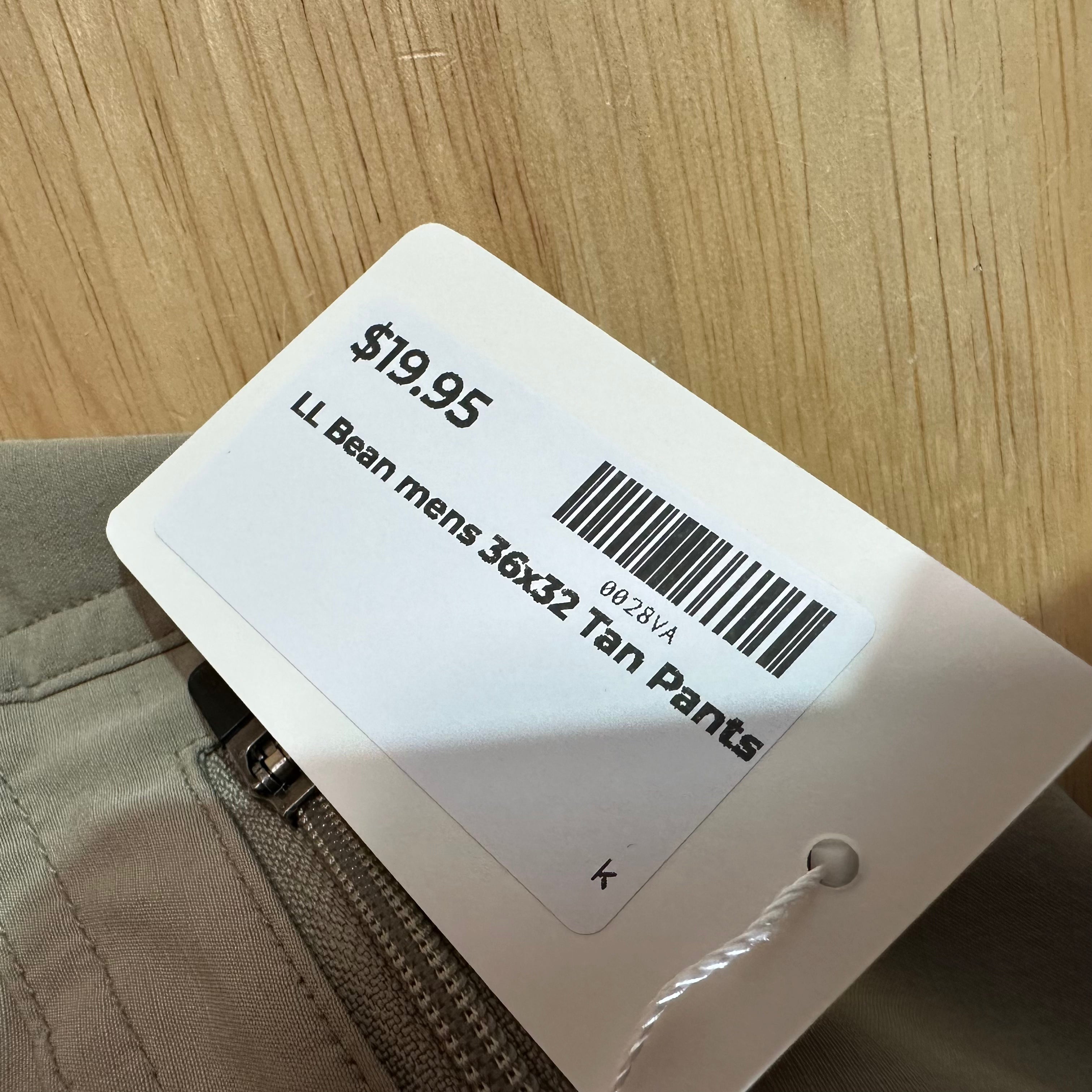 L.L. Bean Tan Pants Mens 36x32