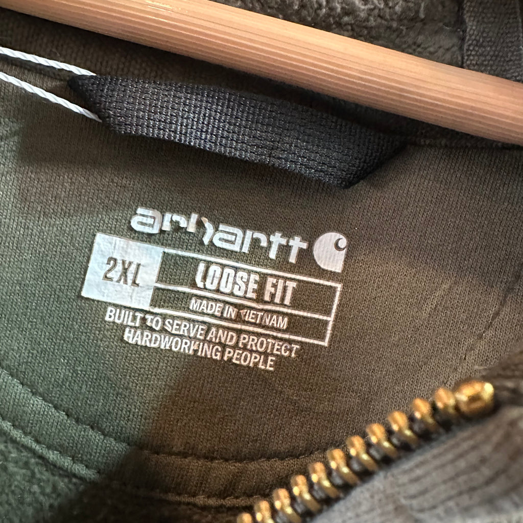 Carahrtt Green Full Zip Hoodie Mens 2XL