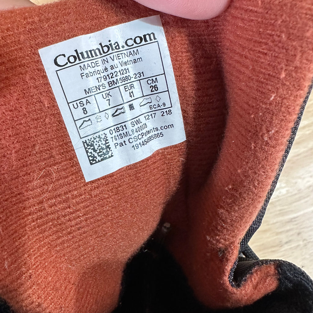 Columbia Bugaboot II Boots Mens Size 8 - Black, Brown Hiking Waterproof