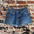 Levi's Cut Off Denim Blue Jean Shorts Womens 30 Distressed - 29x2" inseam