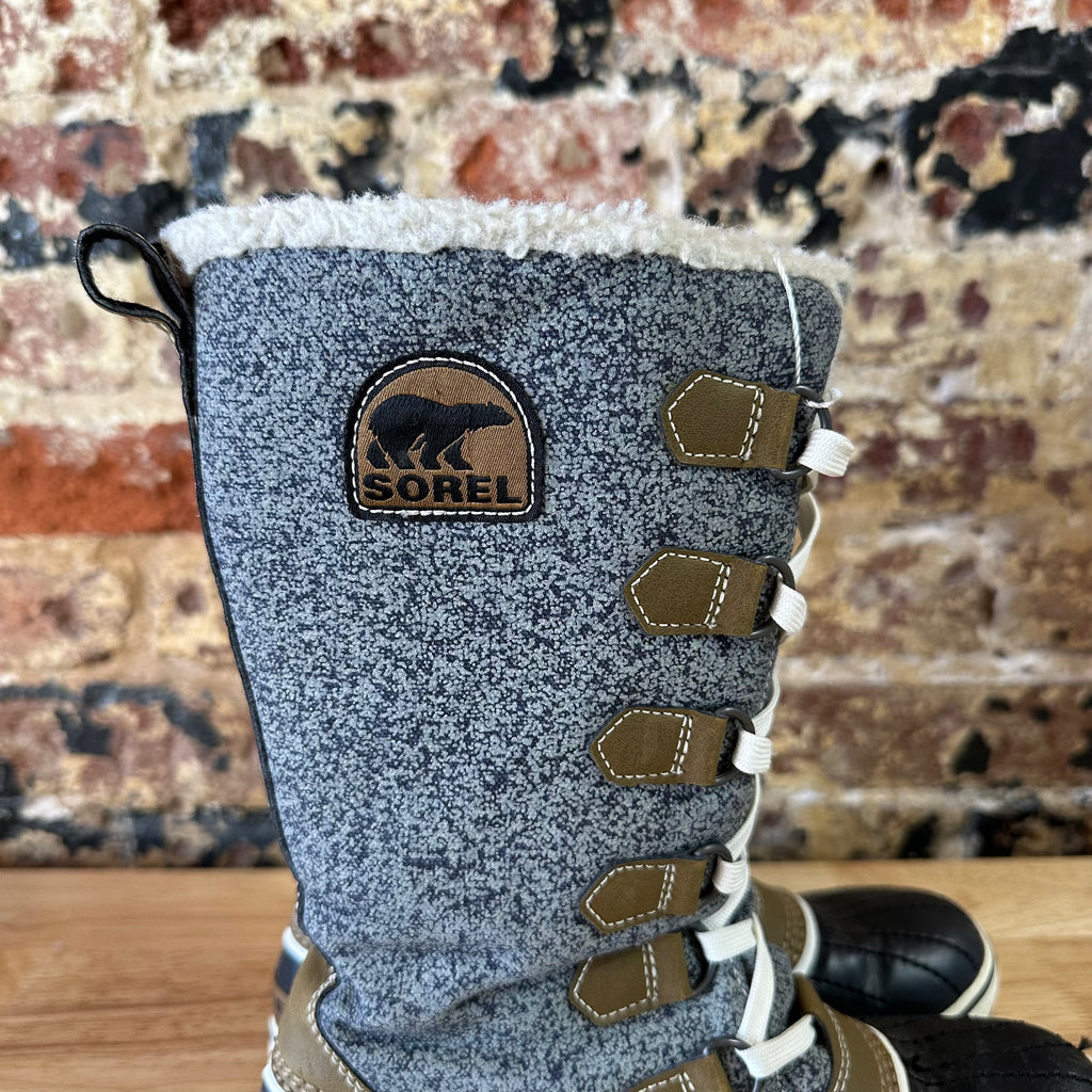 Sorel Tivoli High ll Snow Boots Woman's Winter Boot Grey Black Size 6