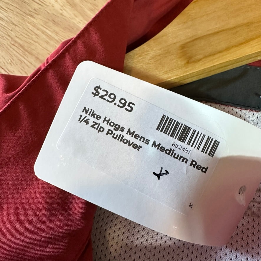 Nike Arkansas Razorbacks 1/4 Zip Sideline Pullover Jacket Mens Medium Red
