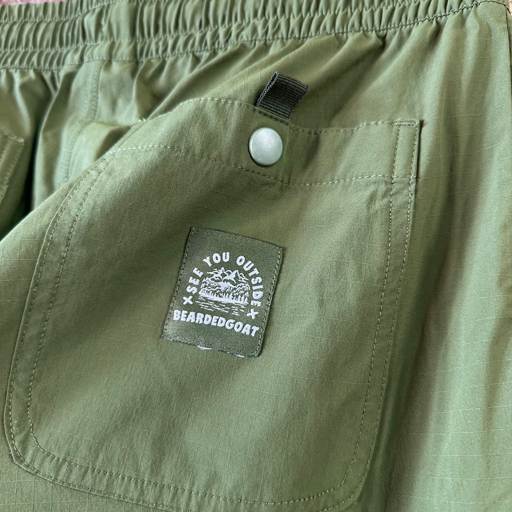 Bearded Goat Women's Small Summit Water Resistant Outdoor Hiking Pant Green