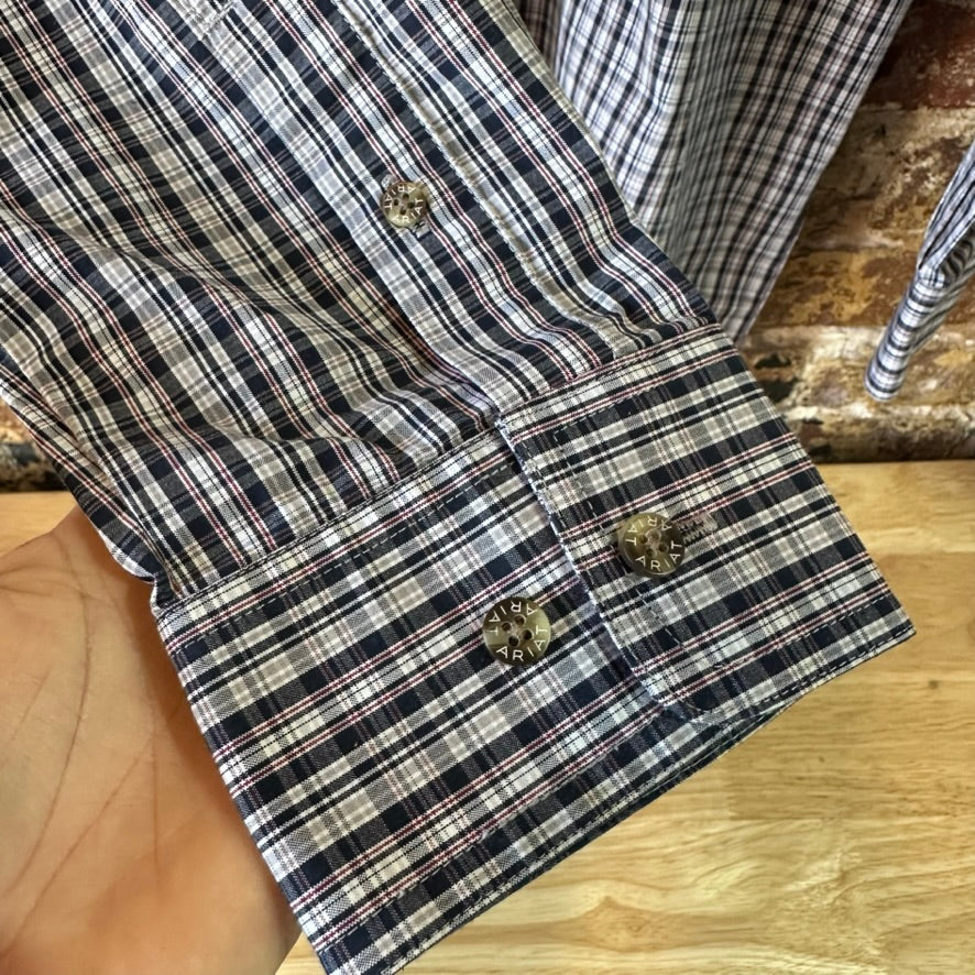 Ariat Pro Shirt Mens Large Button Down plaid Western Cowboy Rodeo long sleeve