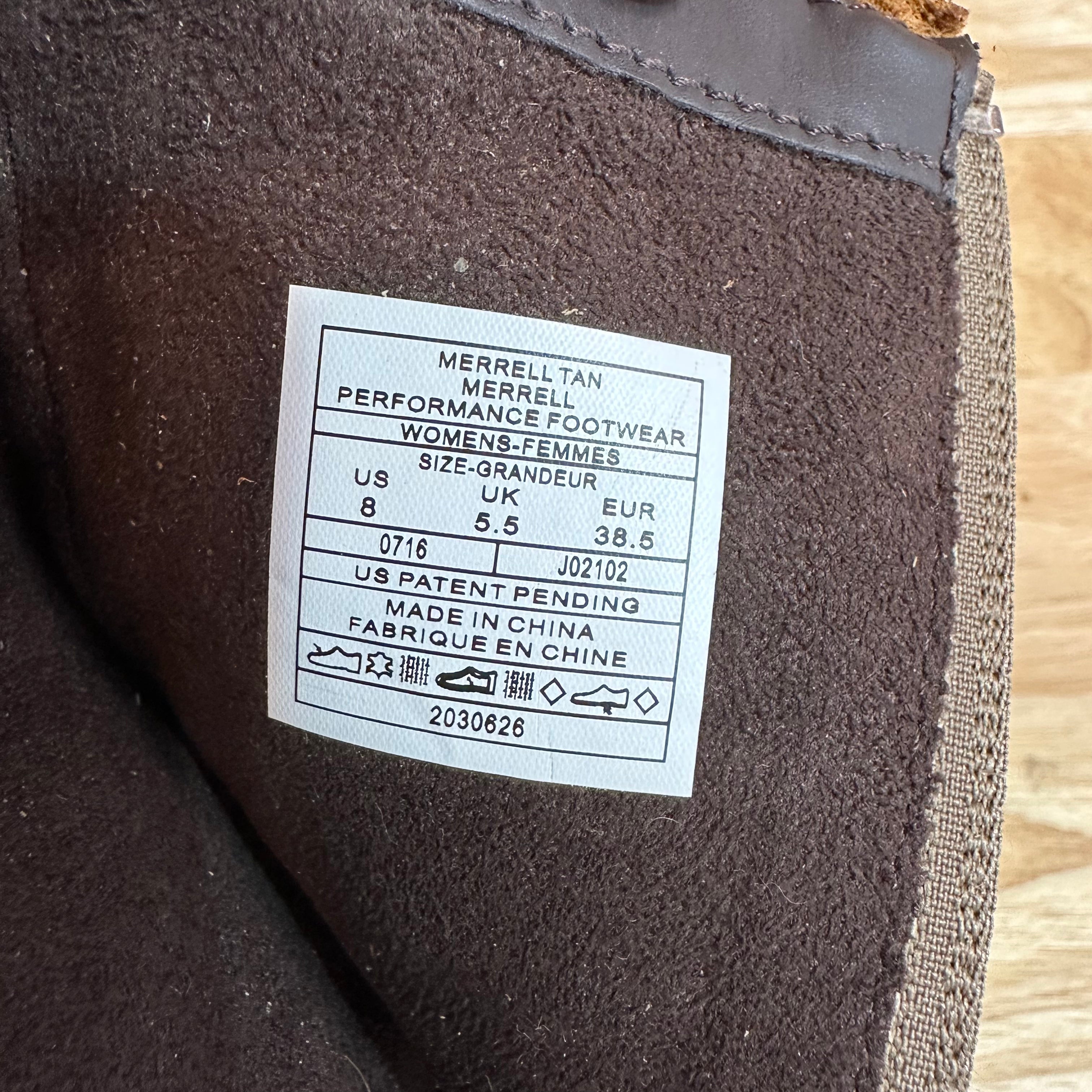 Merrell Ashland Vee Mid Boots Leather Brown Womens Waterproof Size 8