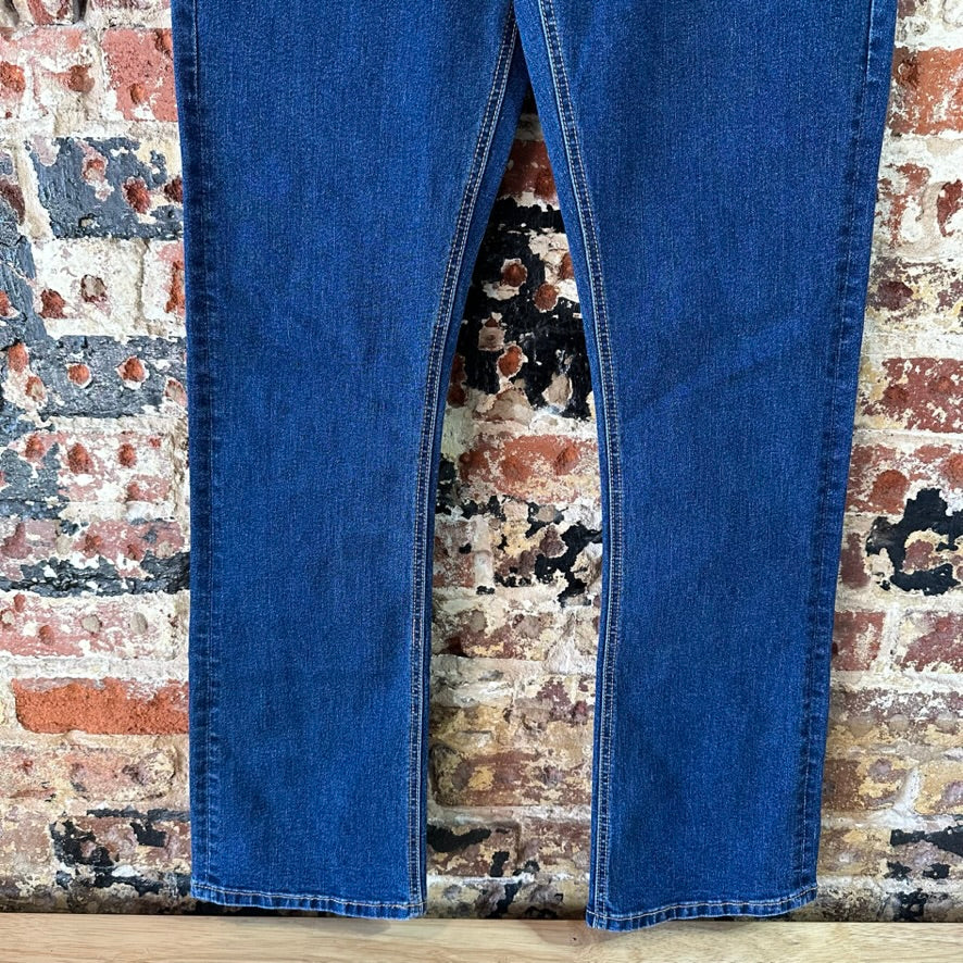 Rock & Roll Cowgirl Boyfriend Jeans Womens 27x32 Blue Denim Stretch Thick Stitch