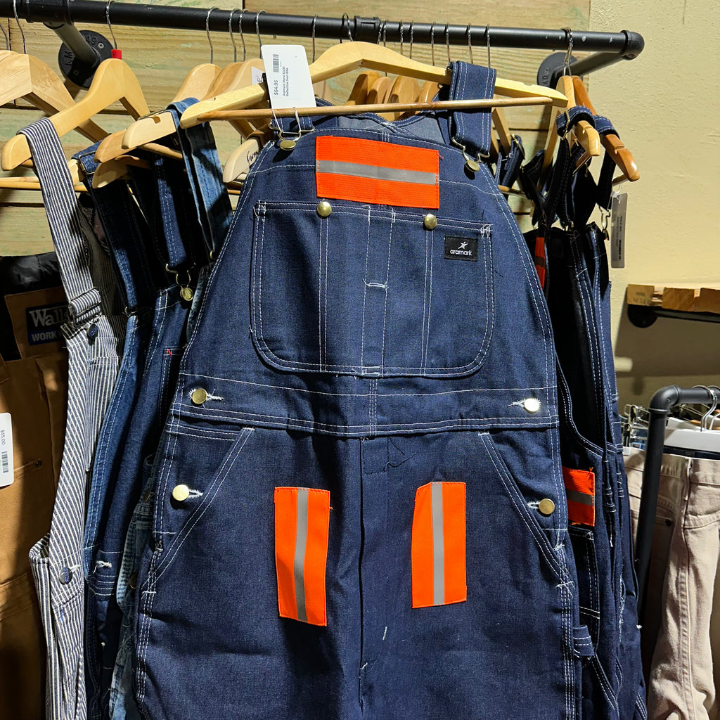 Aramark Mens 32x30 Reflective Jean Bib Overalls