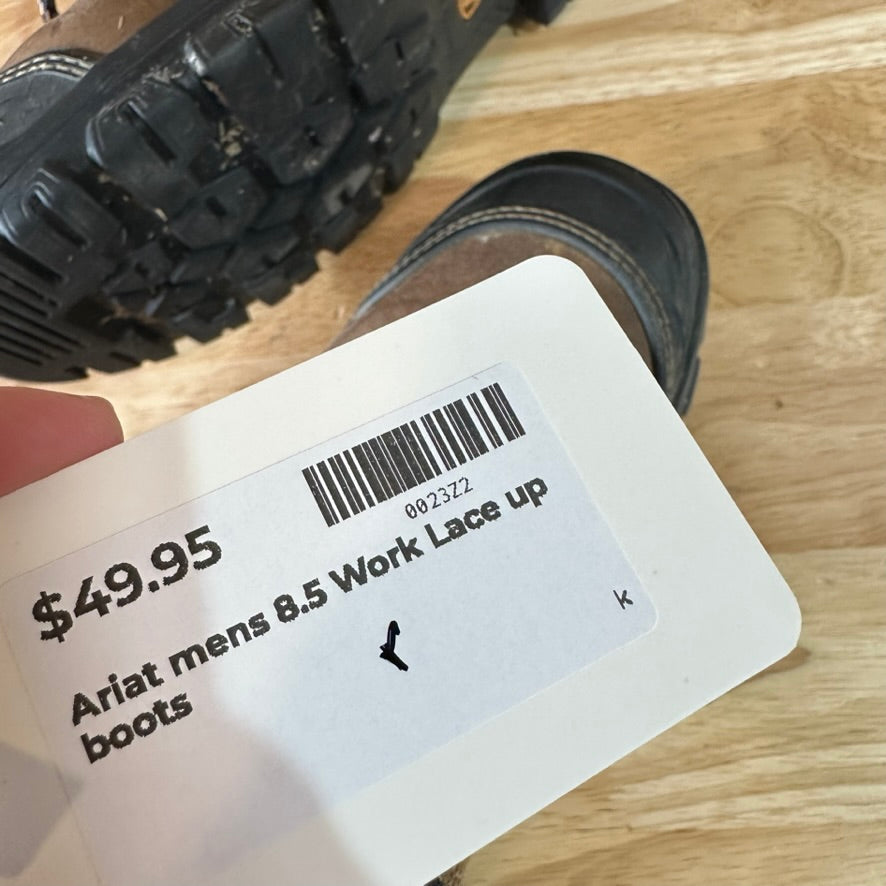 Ariat Treadfast 6” Waterproof Steel Toe Work Boots Mens Size 8.5 D Brown Lace Up