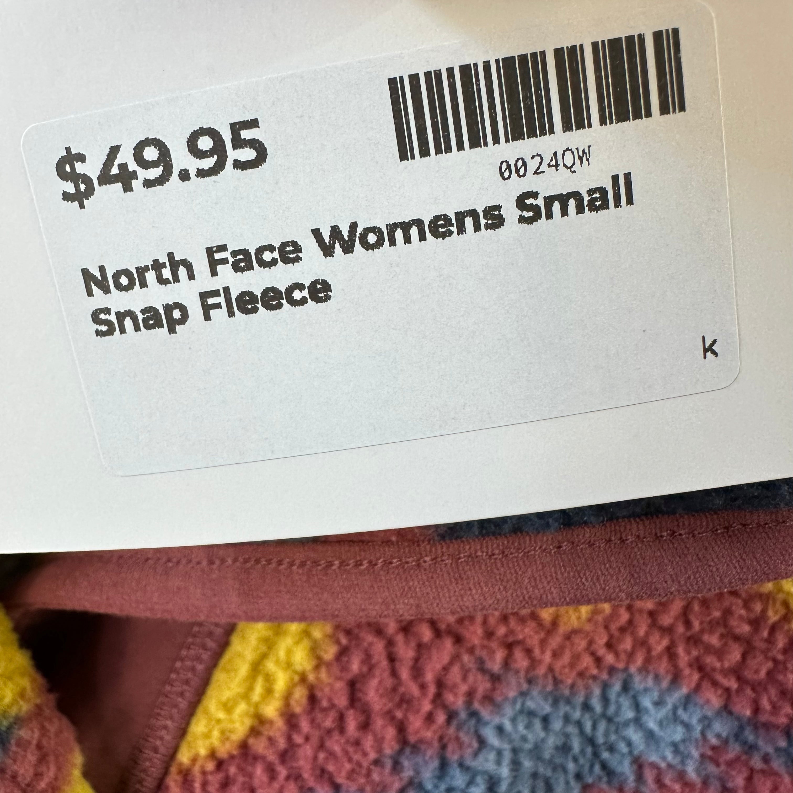 The North Face Womens Cragmont 1/4 Fleece Pullover Small Camo Blue Yellow Mauve