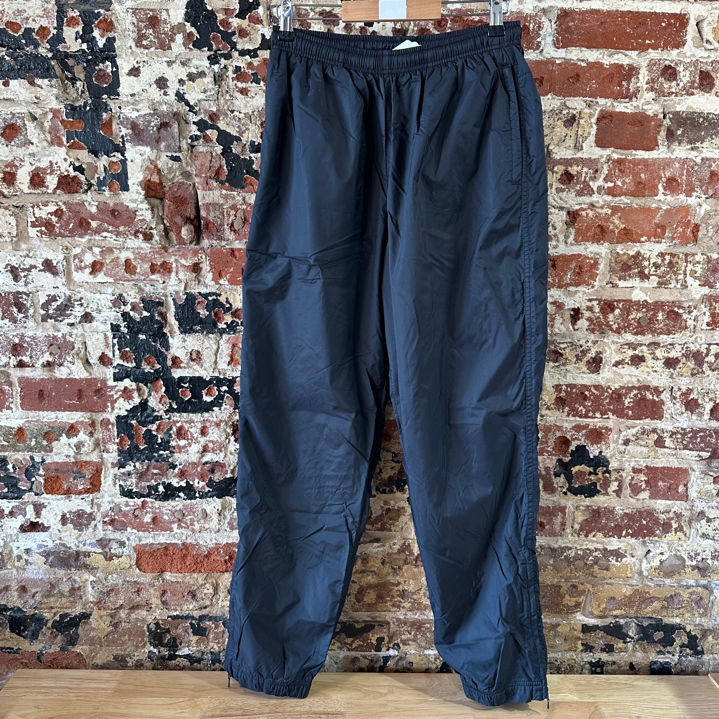VTG Nike Pants Womens Med Black Track Windbreaker Gym Jogger Workout Running Y2K