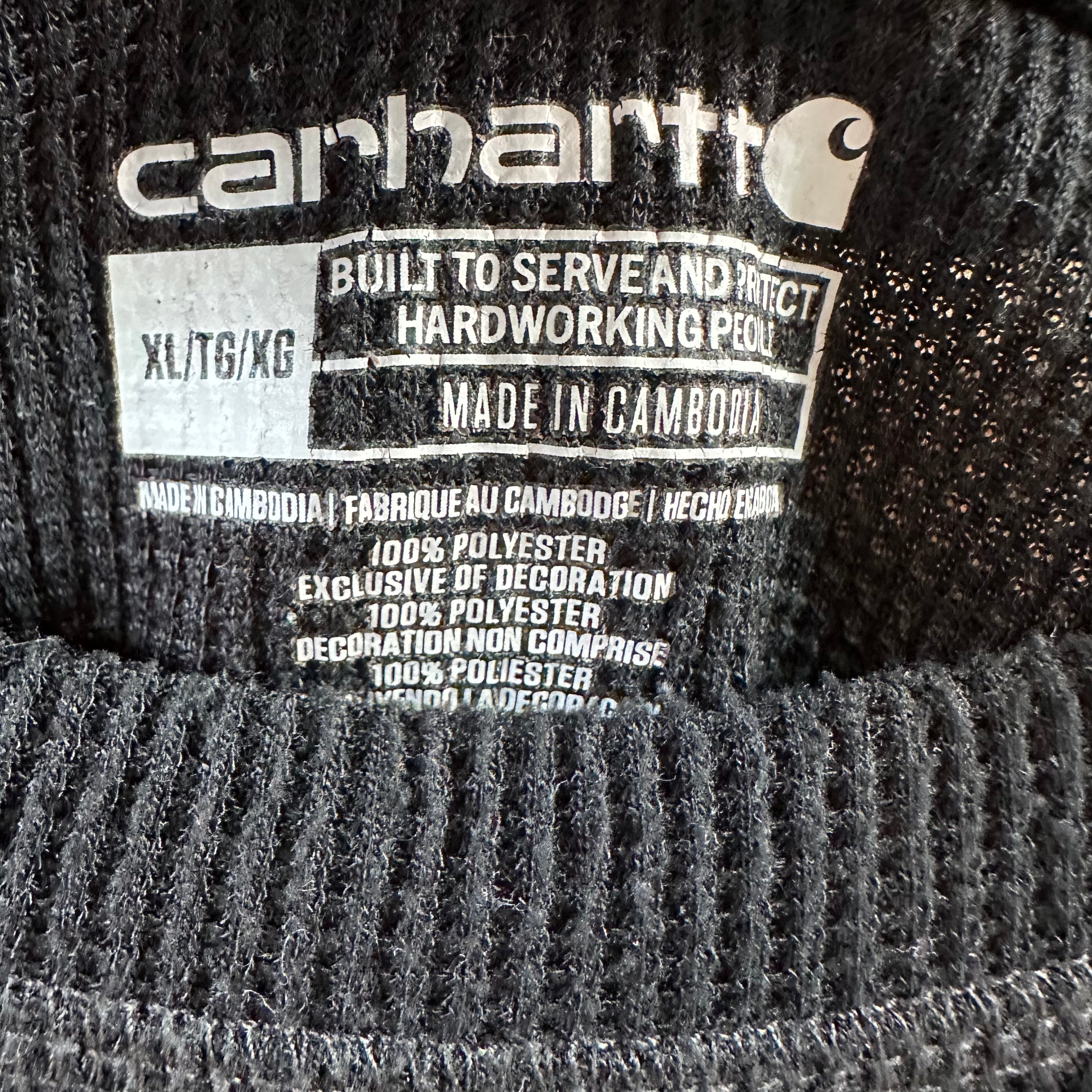 Carhartt Force Men's XL Long Sleeve T Shirt Black