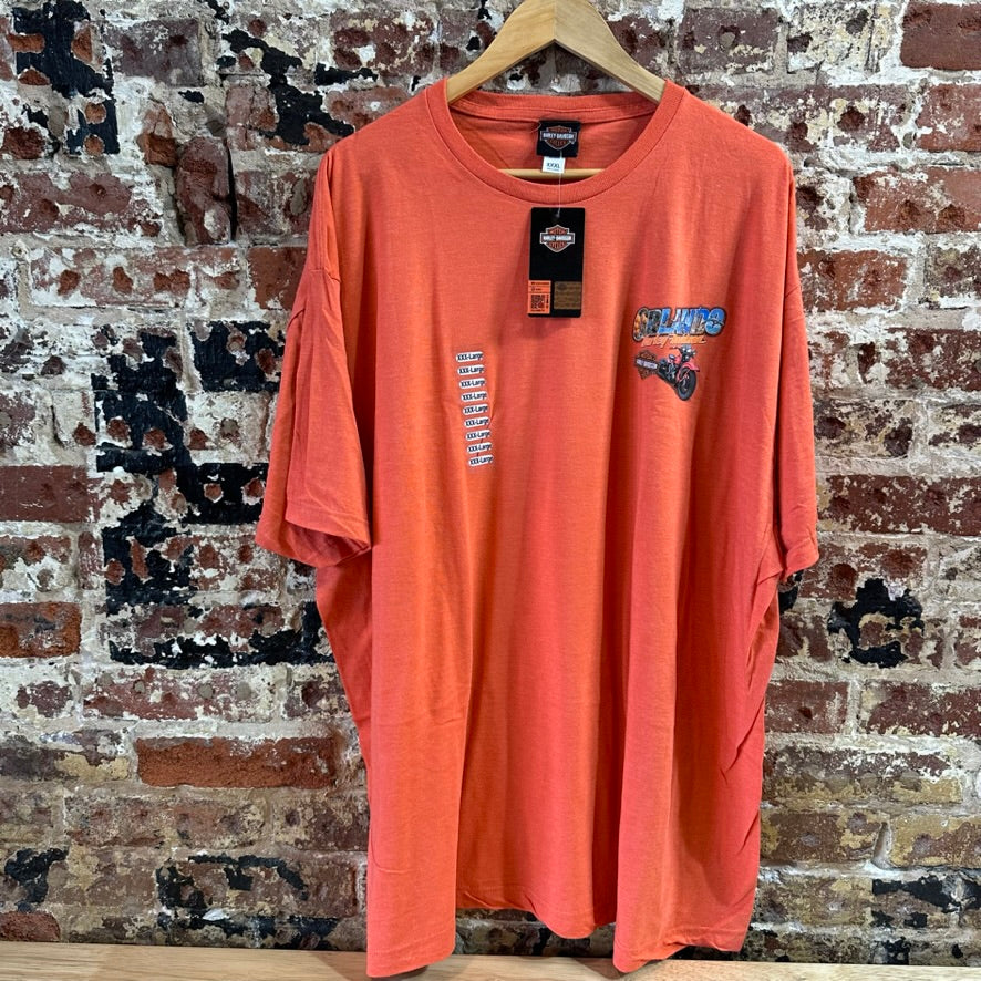 Harley Davidson Men's 3XL Short Sleeve Orange T-Shirt NEW