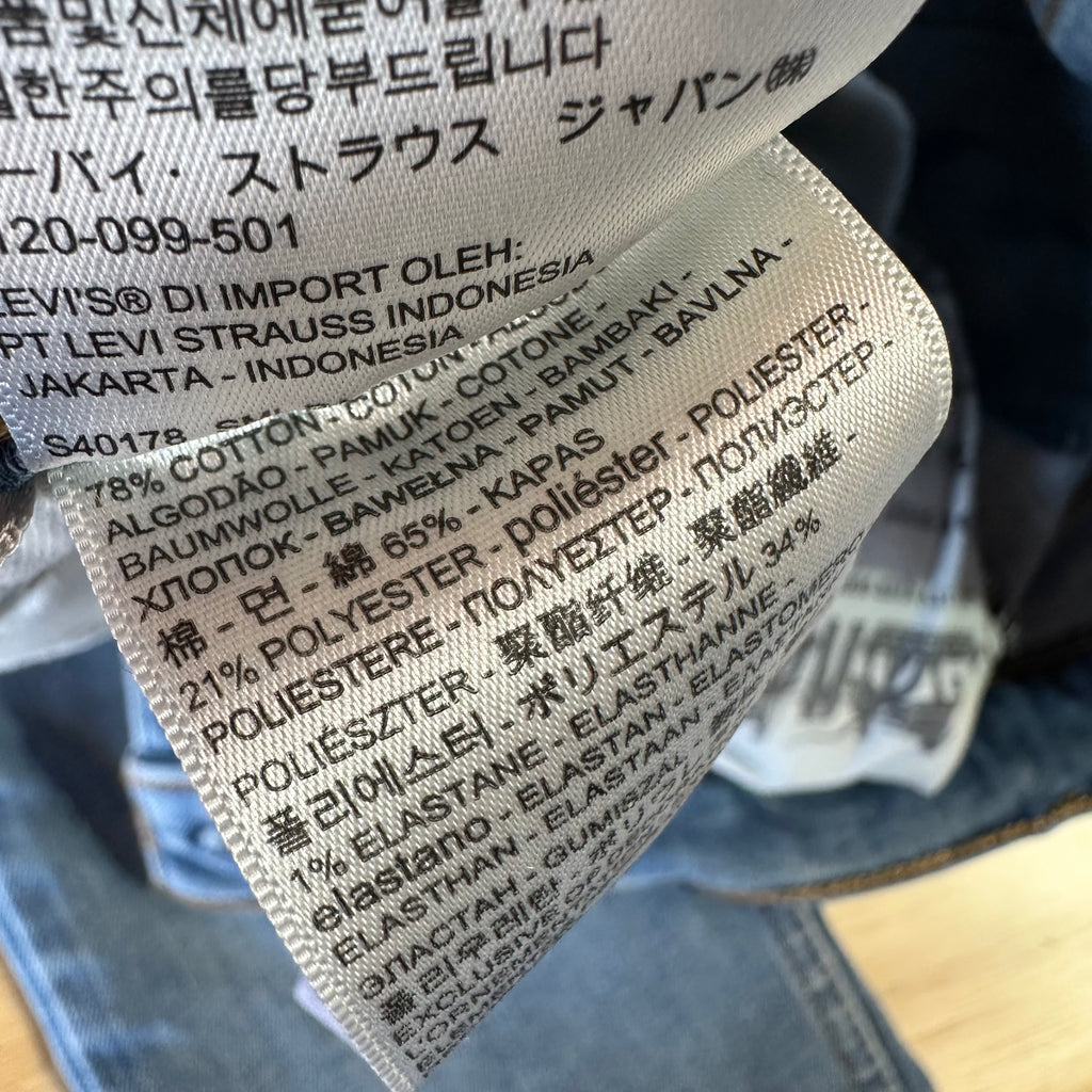 Levi's 512 Mens 29x32 Blue Jeans
