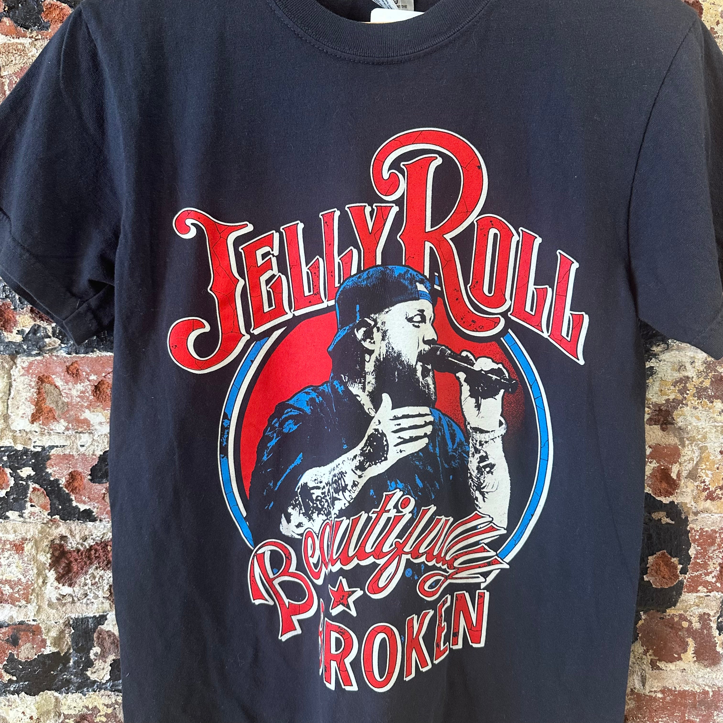 Jelly Roll 2025 Beautifully Broken Tour T-shirt Small Black Comfort Colors S/S