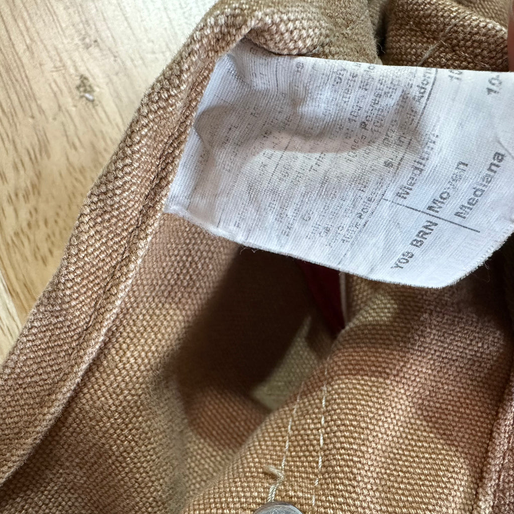 Vintage Carhartt Boy's Medium Brown Bib Insulated Overalls Double Knee Farm Bibs