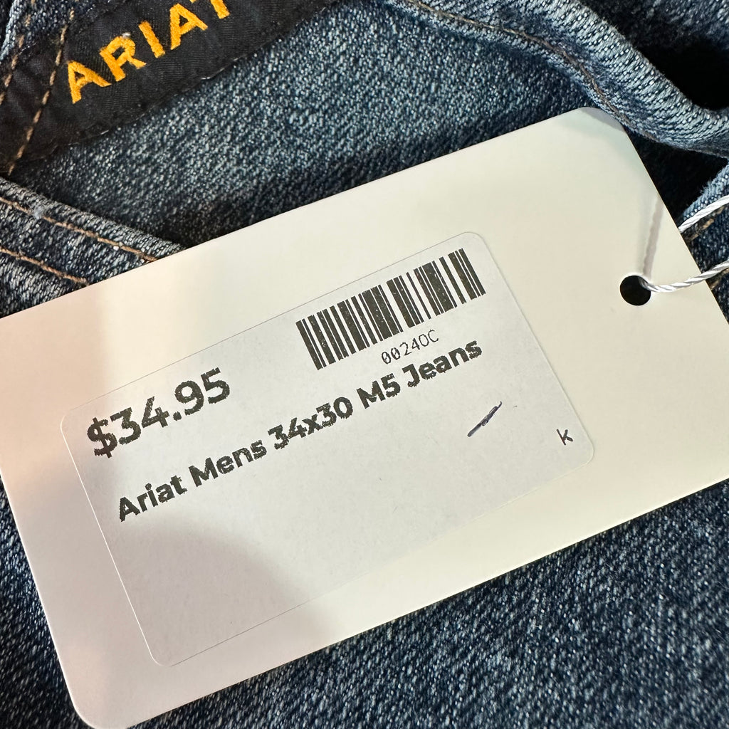 Ariat M5 Mens 34x30 Blue Jeans