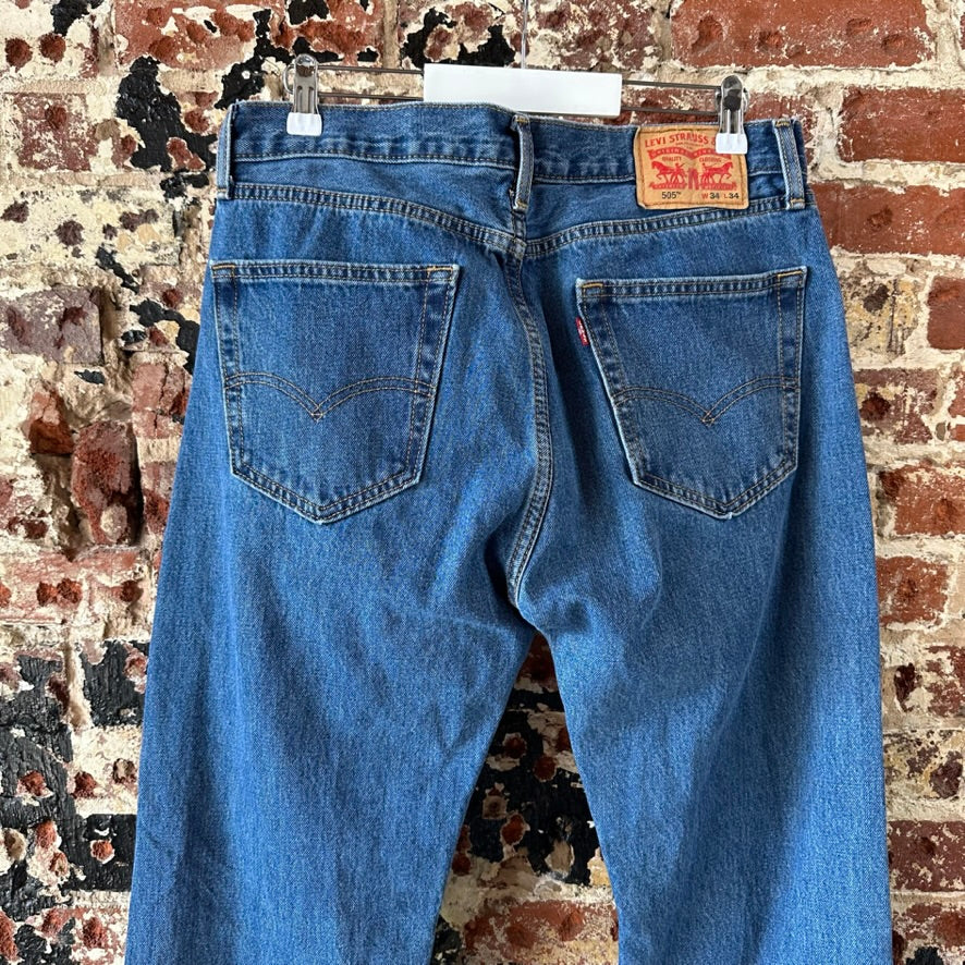 Levis 505 Mens 34x34 Blue Jeans