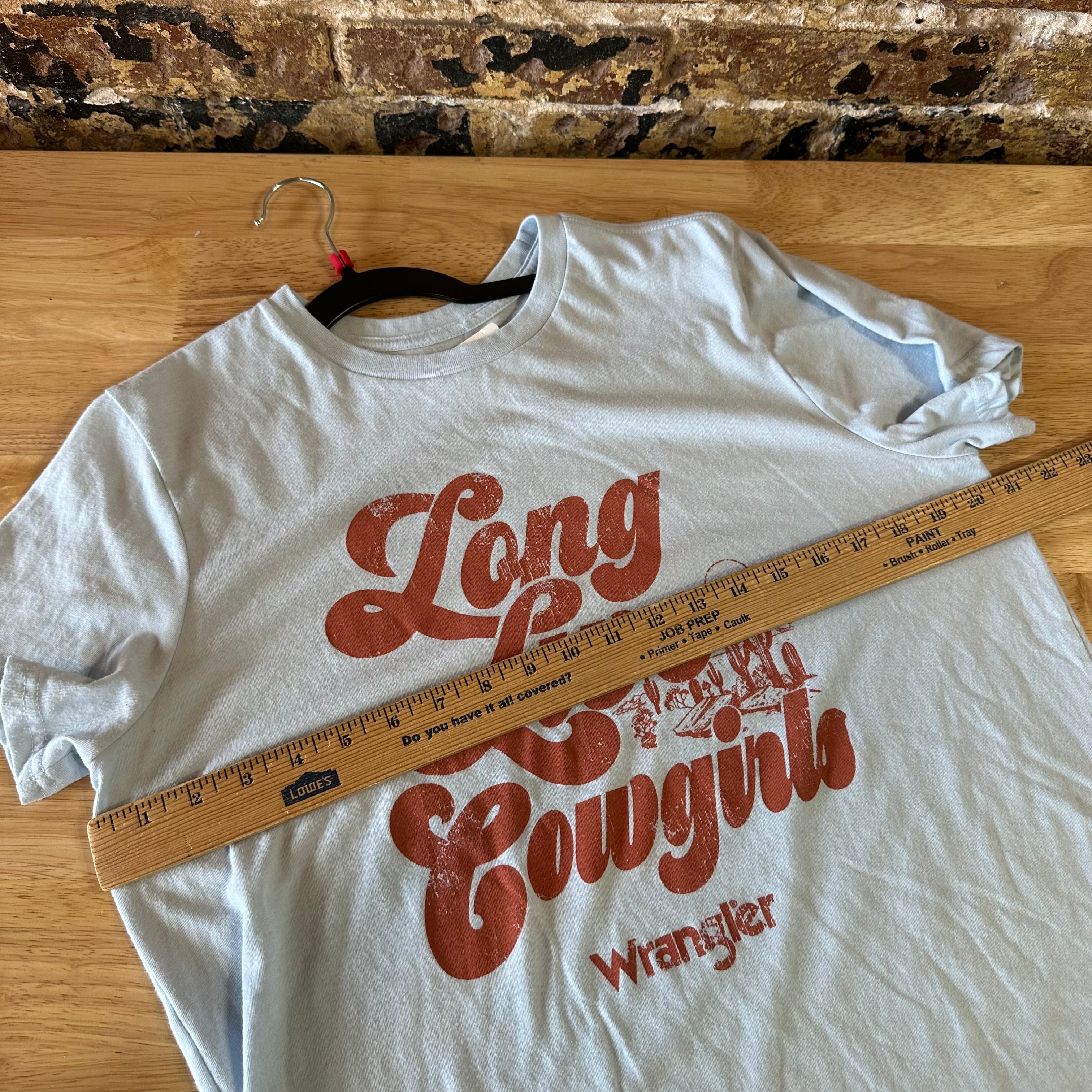 Wrangler T-Shirt Long Live Cowgirls Blue Womens Large