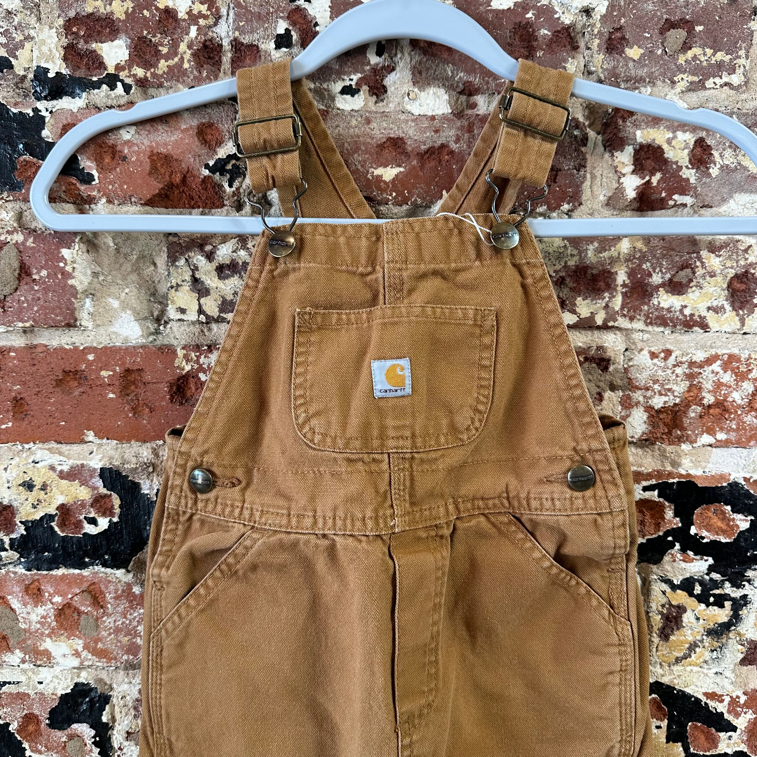 Carhartt Overalls Canvas Brown toddler boys 4T Bibs