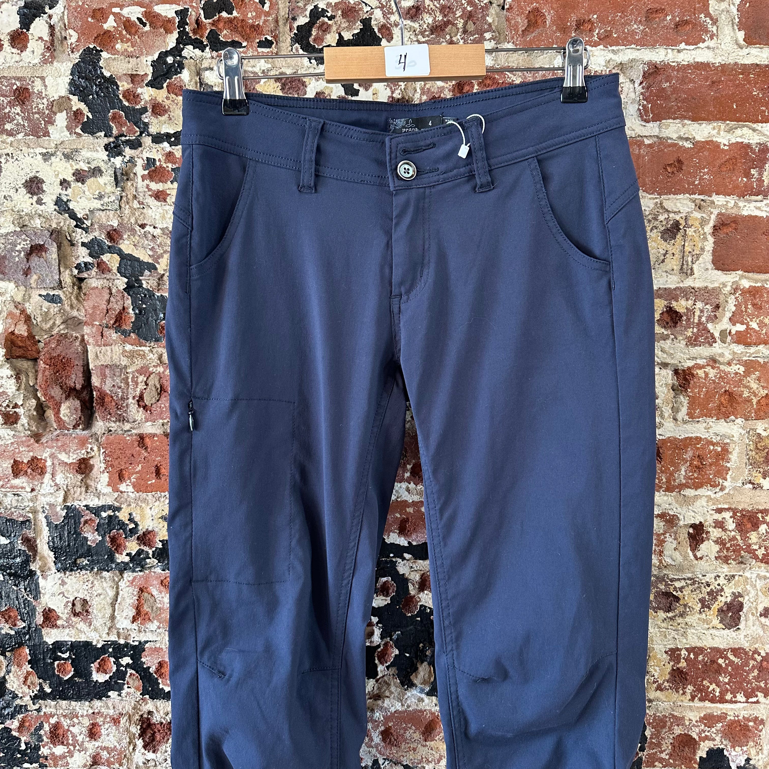 Prana Pants Womens 4 Blue Stretch Mid Rise Hiking Camping Trail