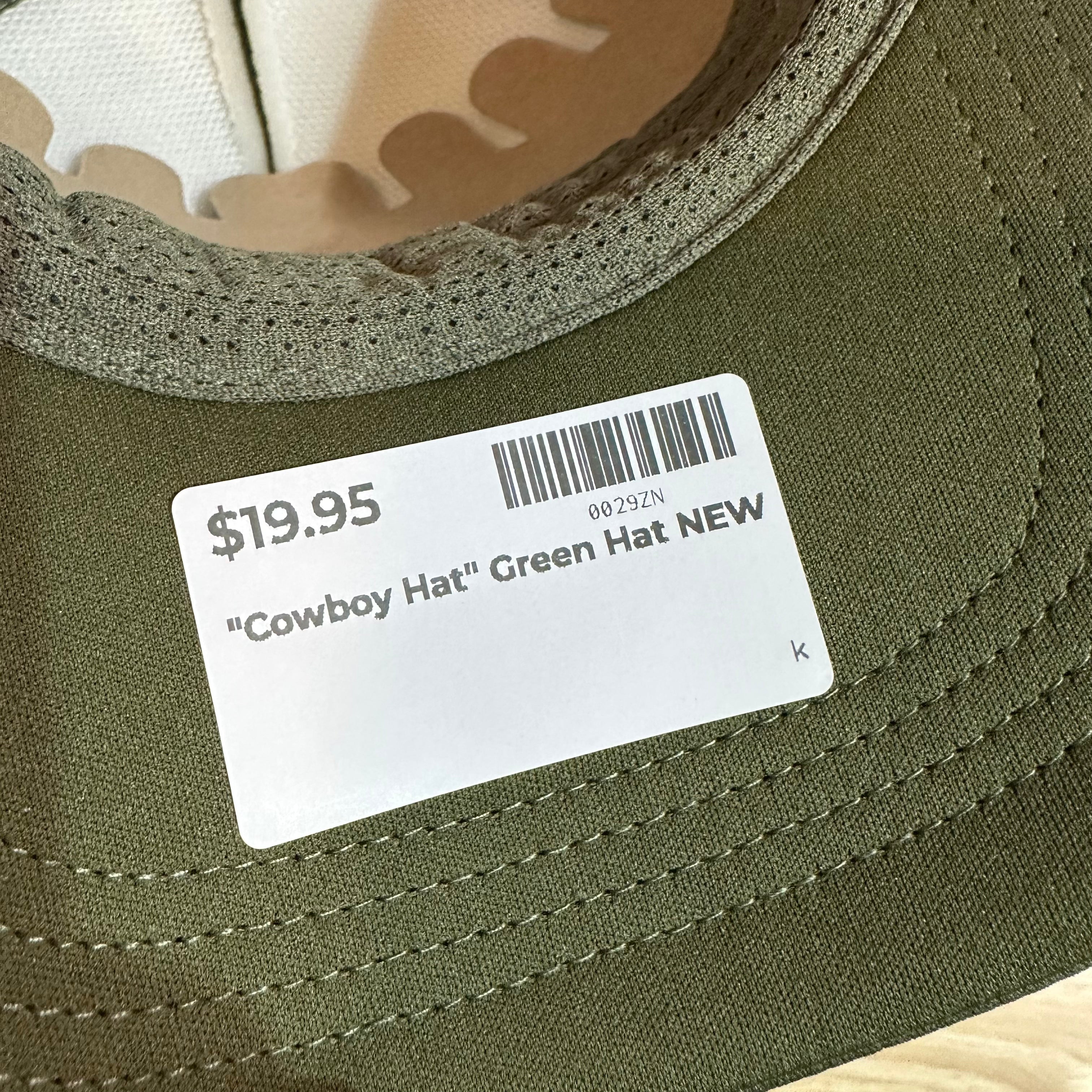 "Cowboy Hat" Green Hat NEW