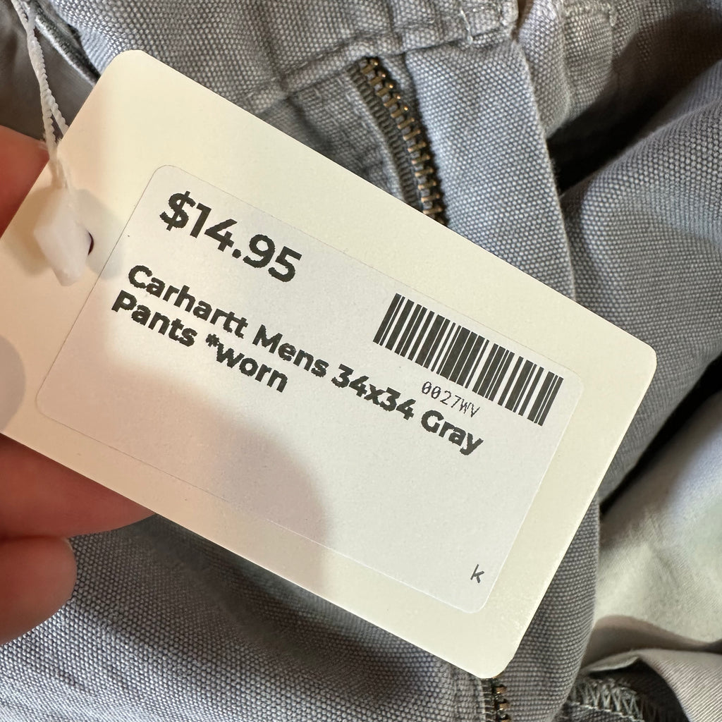 Carhartt Mens 34x34 Gray Pants