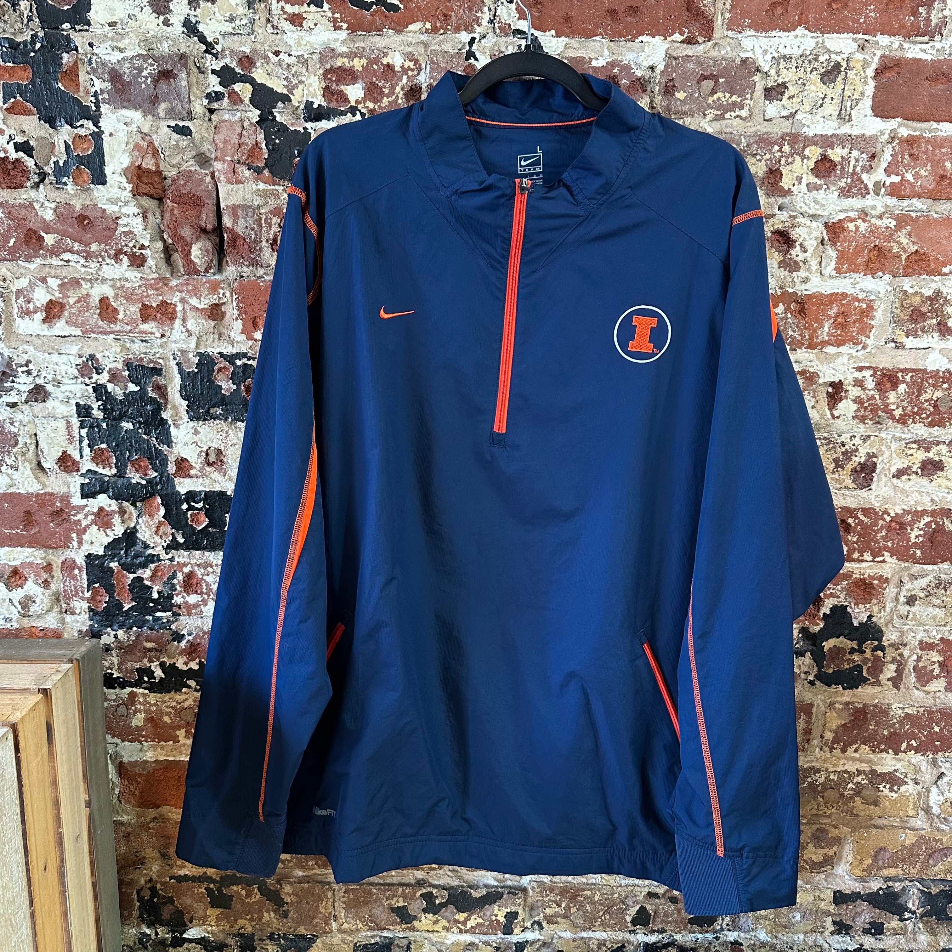 Nike Illinois Mens Large 1/4 zip jacket
