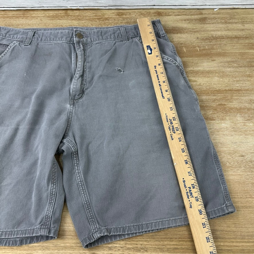 Carhartt B283 CHR Shorts Mens 38 Relaxed fit canvas Gray 9.5" ins Casual Utility