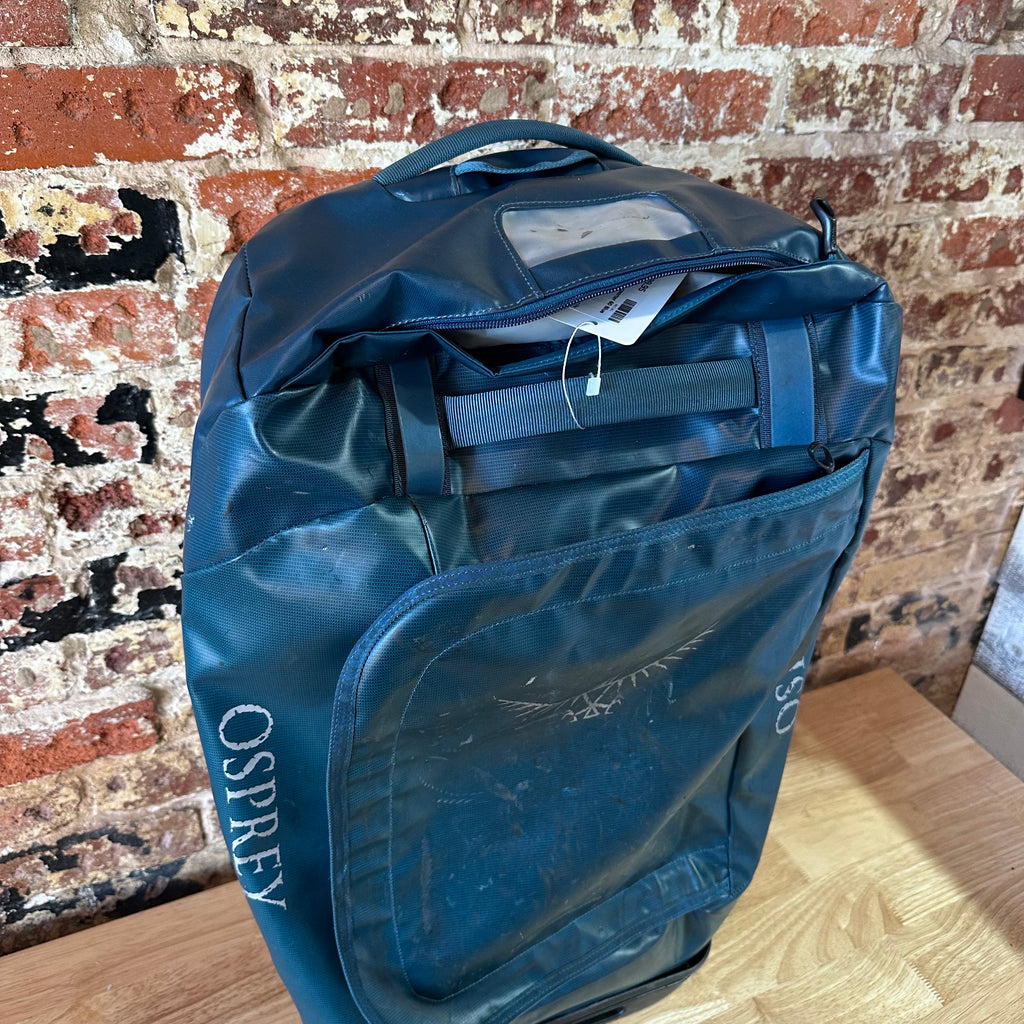 Osprey Transporter 60 Rolling Duffel Bag Blue travel WORN