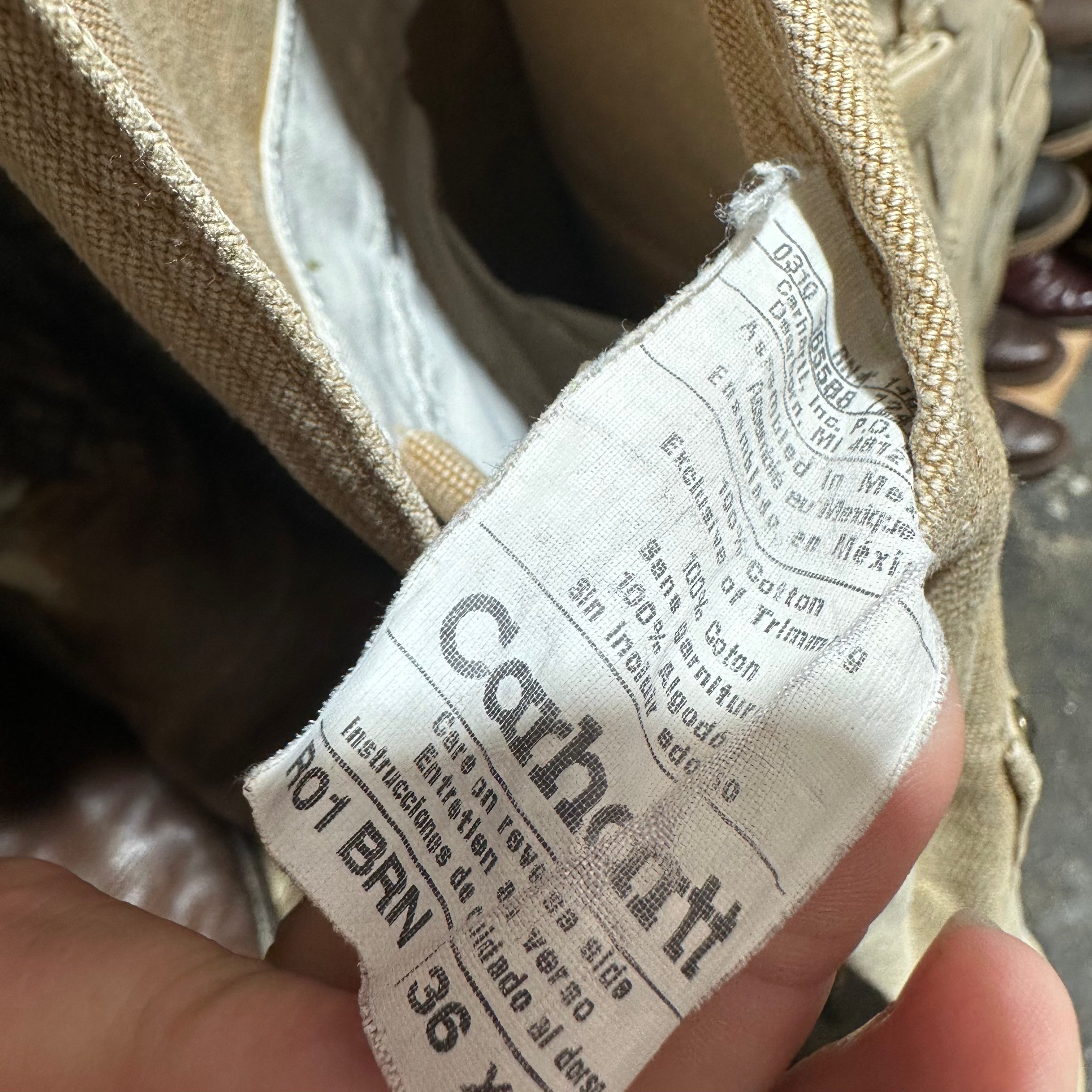 Carhartt R01 Mens 36x32 Brown Bibs