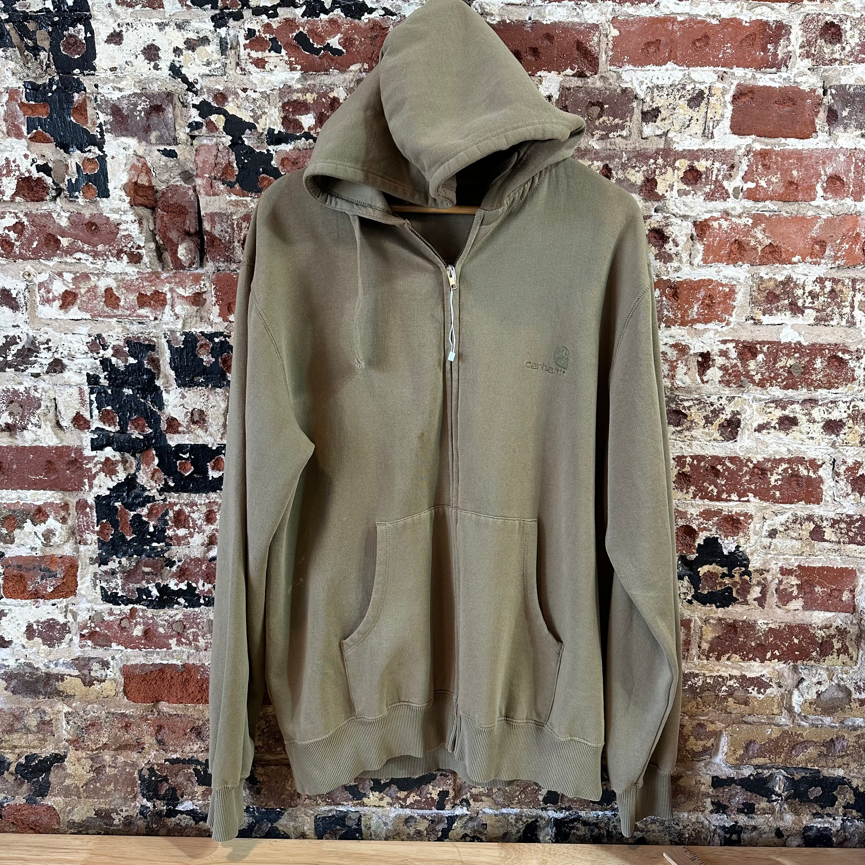 Carhartt Men's Large Green Zip Up Hoodie