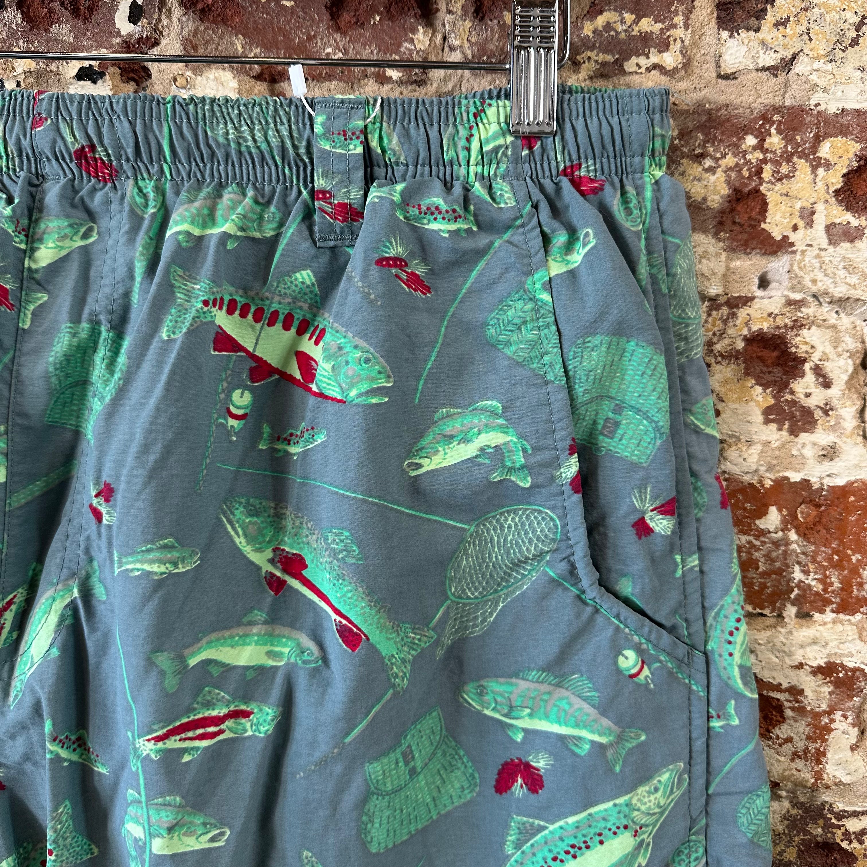 Columbia PFG Swim Mens XL Green Fishing Shorts 5.5 Inch Inseam Fish