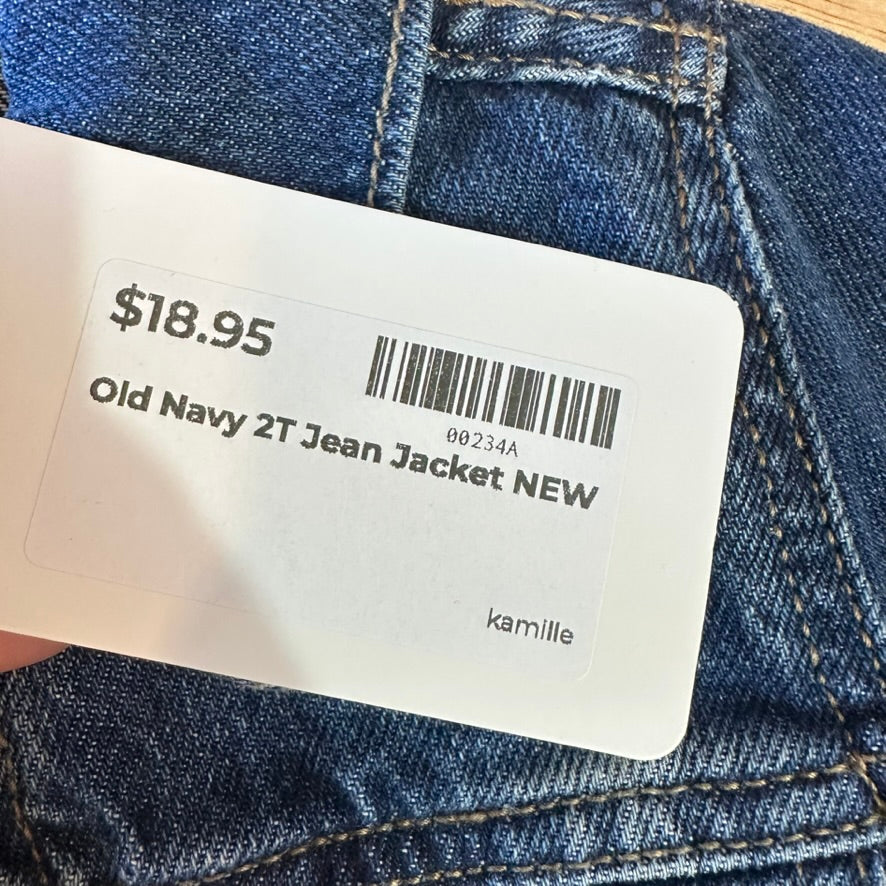 Old Navy Toddler Girl's Blue Jean Denim Jacket size 2T Cotton blend Western NEW